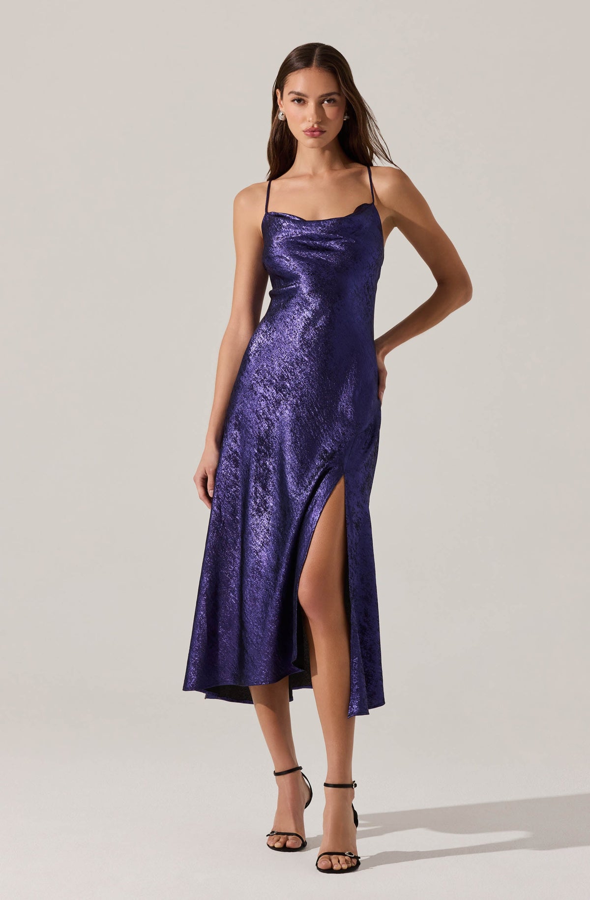 Gaia Metallic Midi Dress