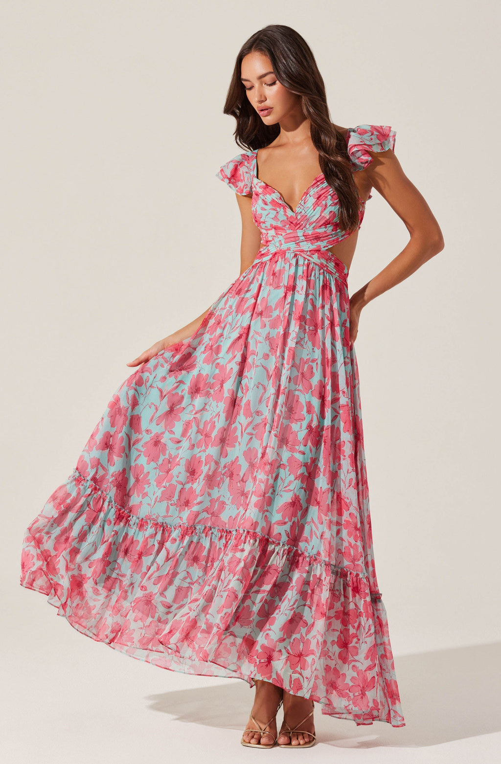 Primrose Floral Strappy Back Maxi Dress
