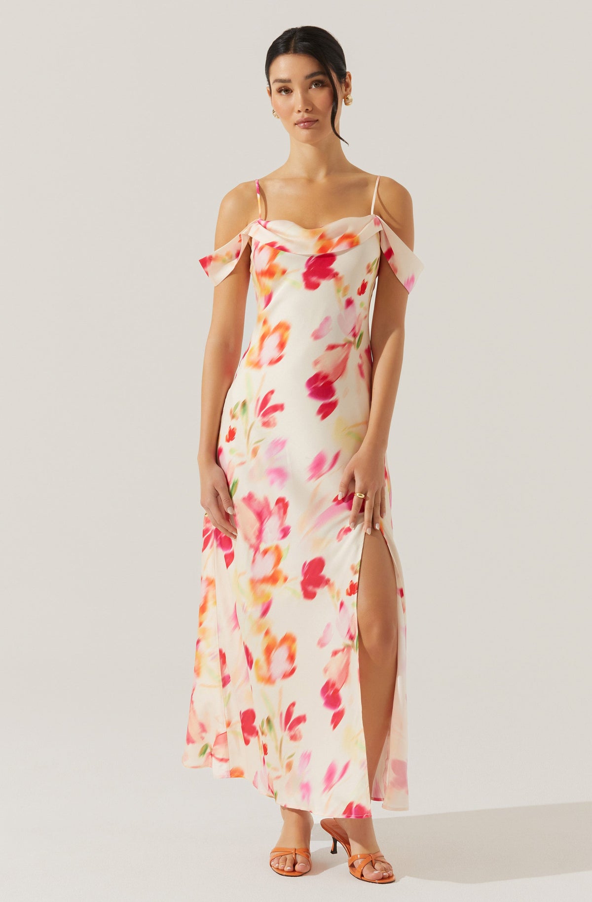 Kitura Cold Shoulder Maxi Dress
