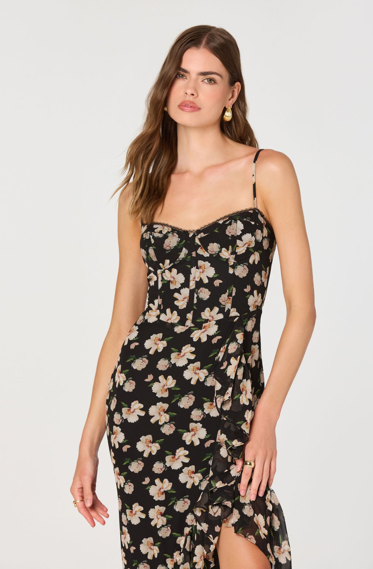 Brisbane Asymmetrical Floral Midi Dress
