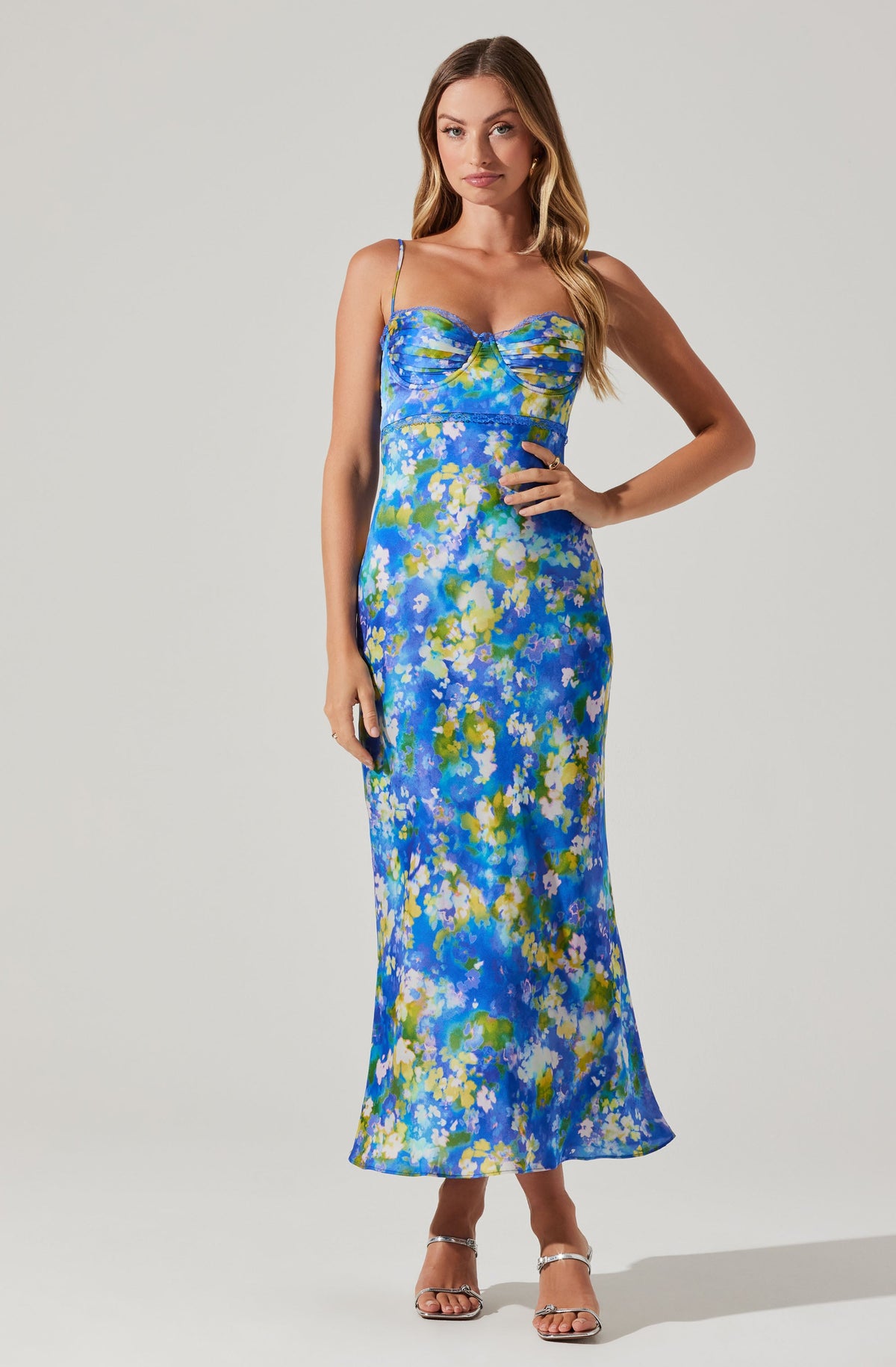 Florianne Floral Satin Maxi Dress