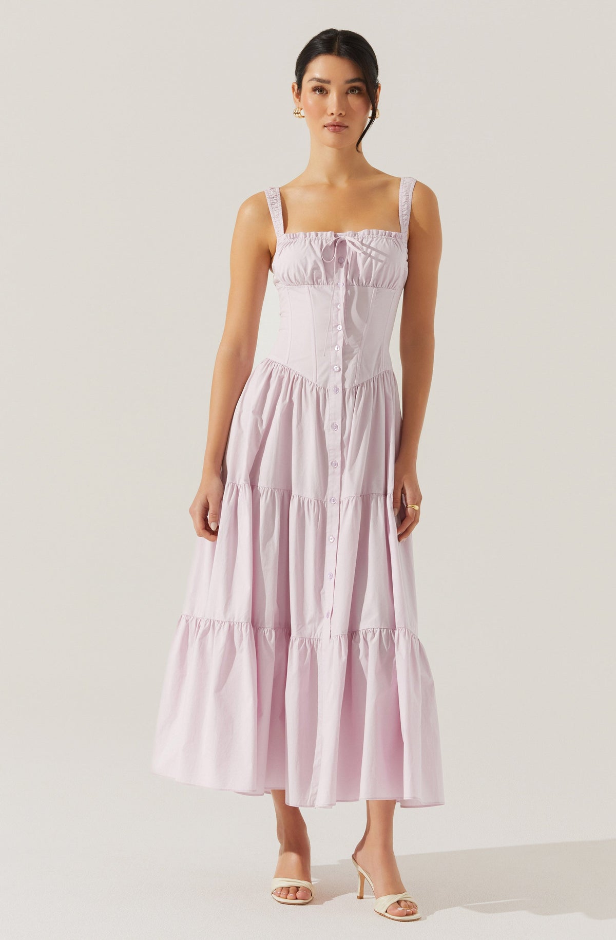 Temperance Tiered Milkmaid Maxi Dress
