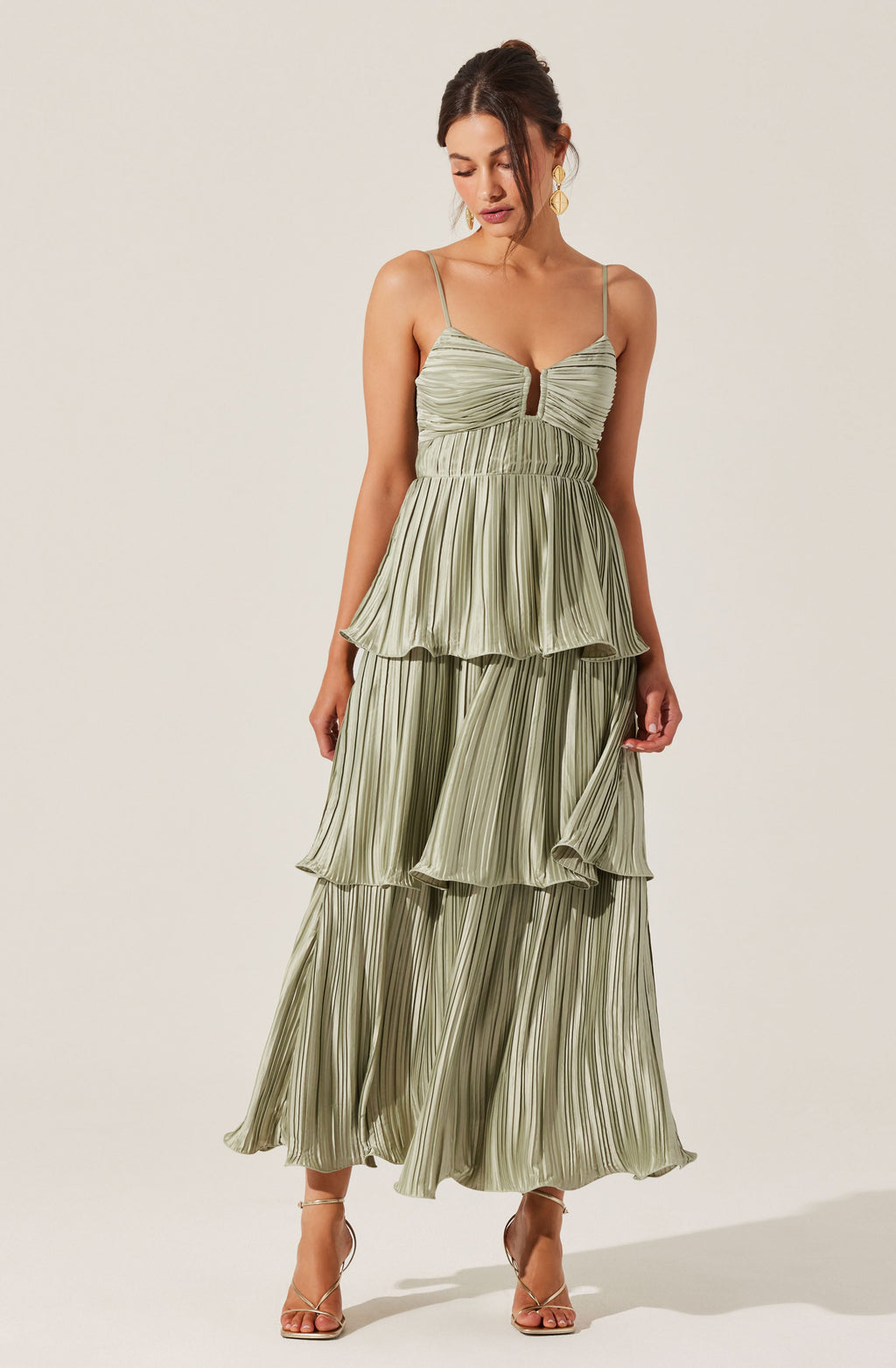 Lupin Pleated Tiered Maxi Dress