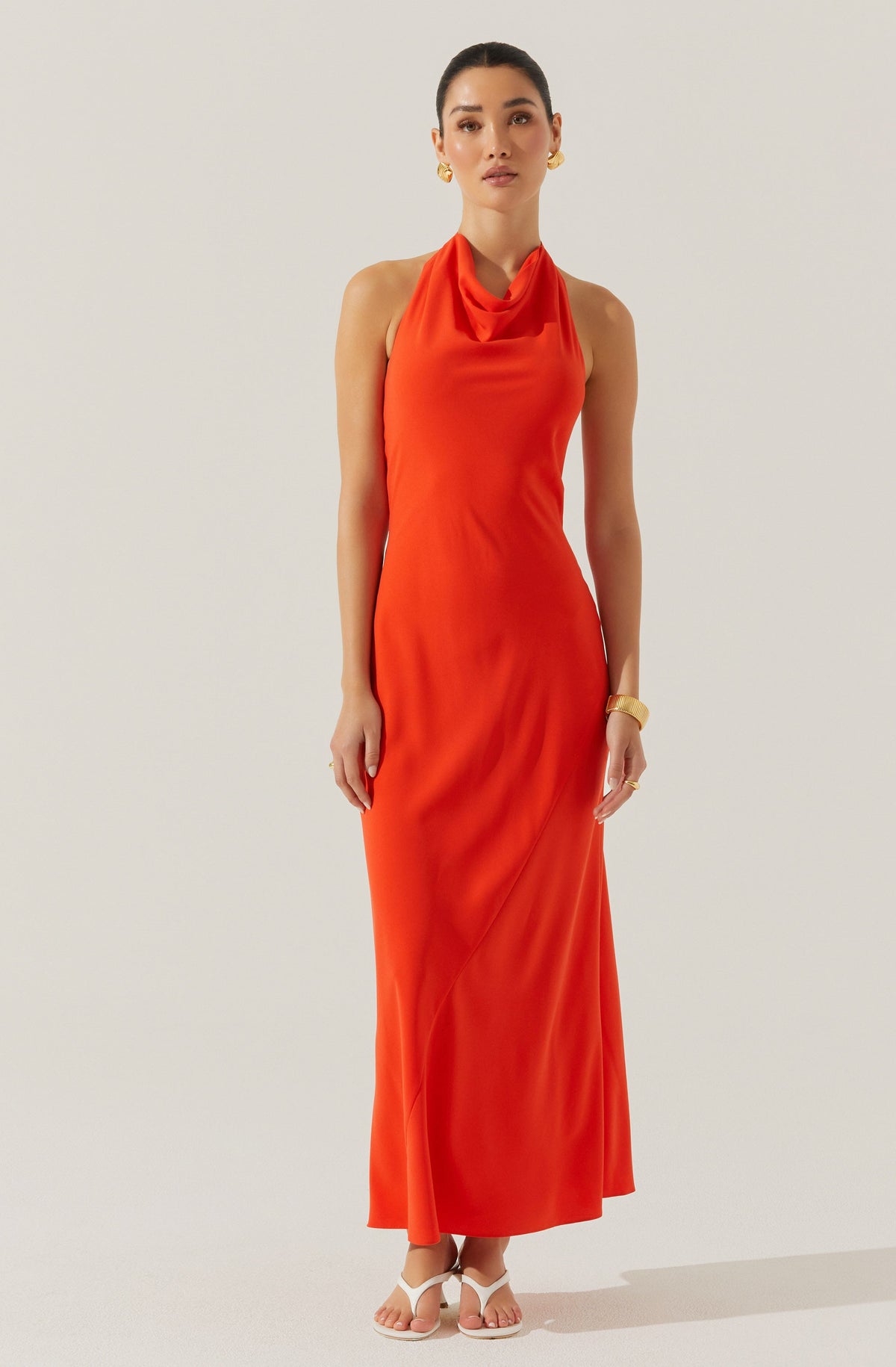 Dalisay Cowl Neck Halter Dress