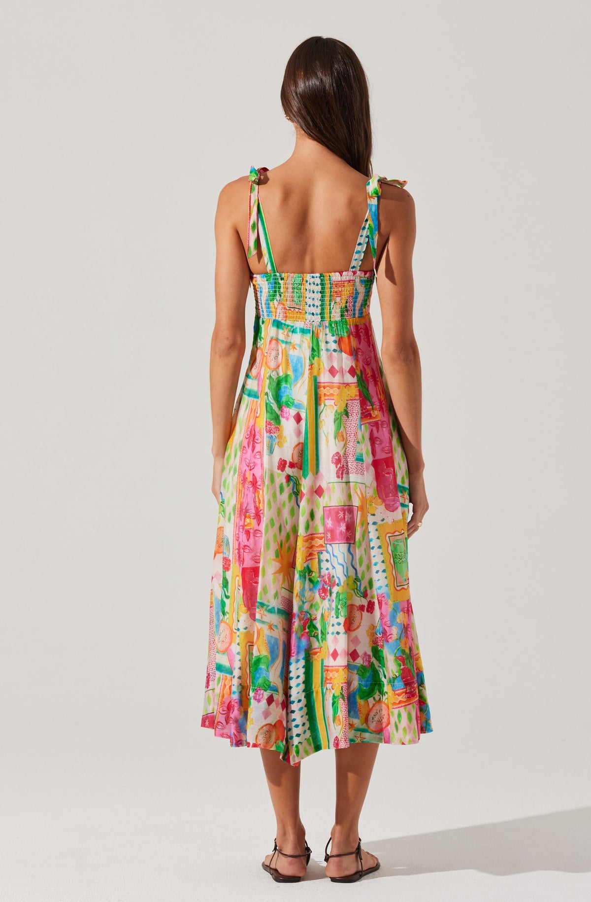 Shiann Patchwork Print Midi Dress