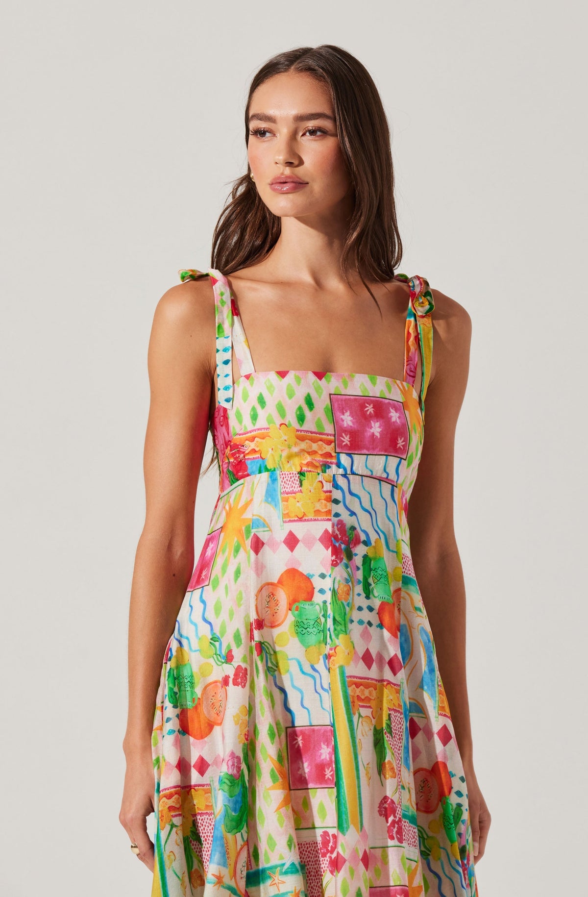 Shiann Patchwork Print Midi Dress