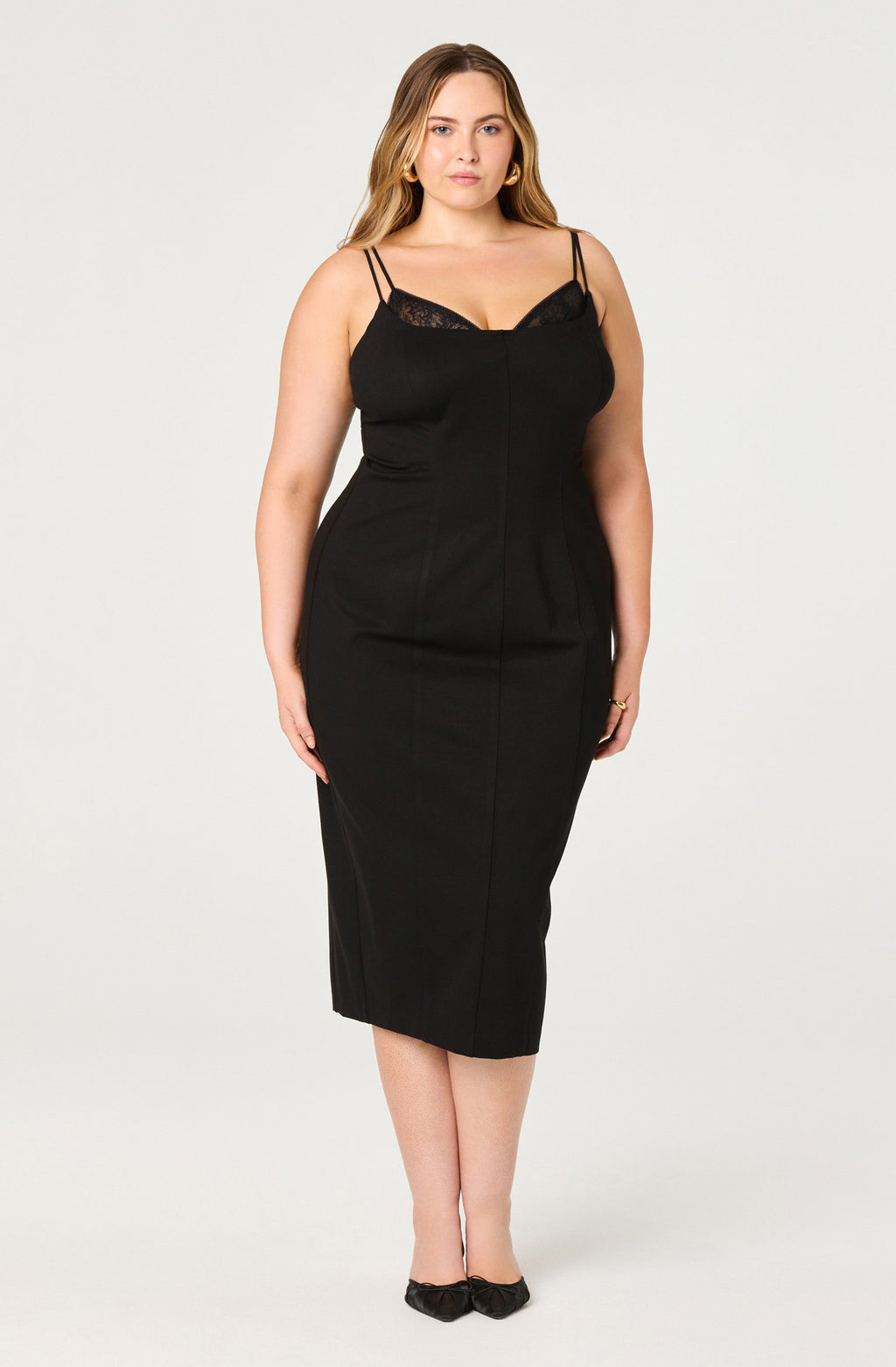 Allura Peekaboo Lace Midi Dress