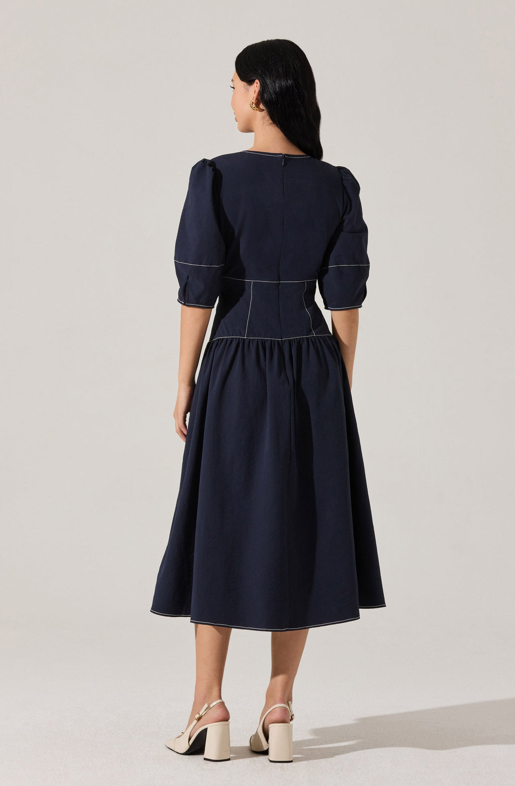 Samarra Contrast Stitch Midi Dress