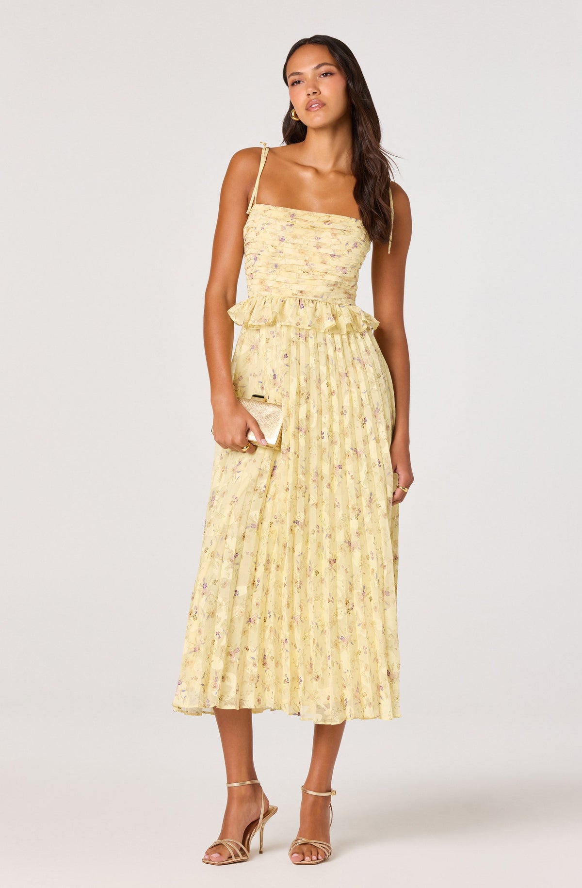 Emerys Pleated Floral Midi Dress