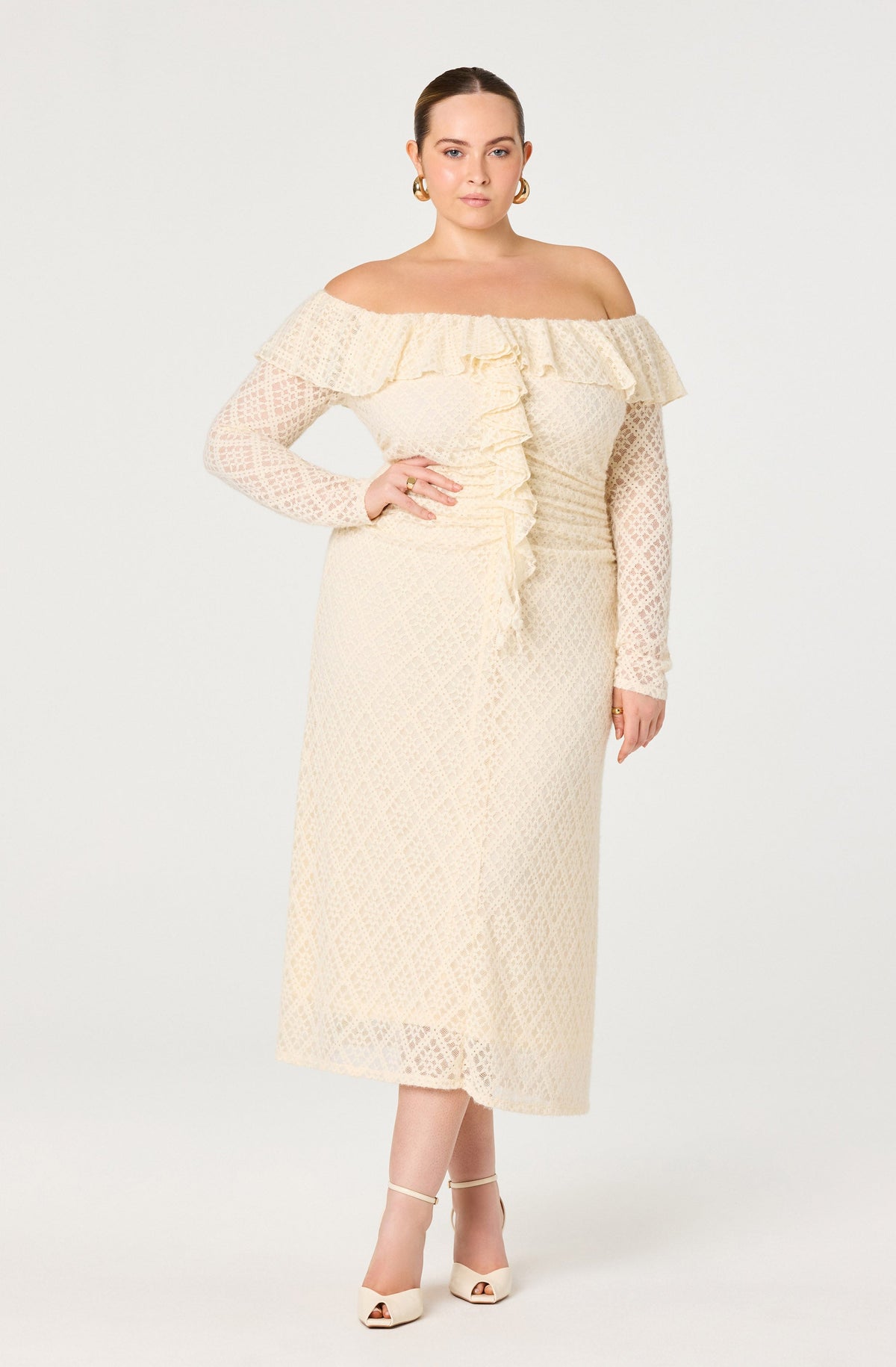 Dorian Ruffle Off Shoulder Dress