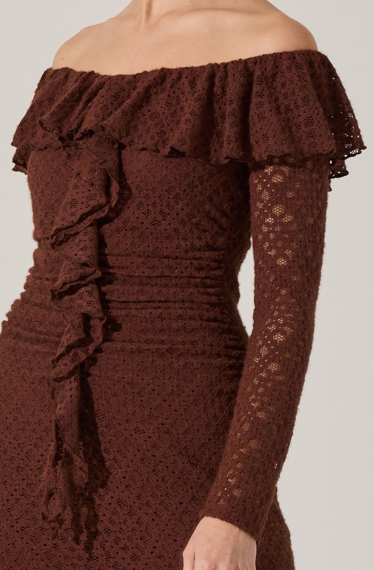 Dorian Ruffle Off Shoulder Dress