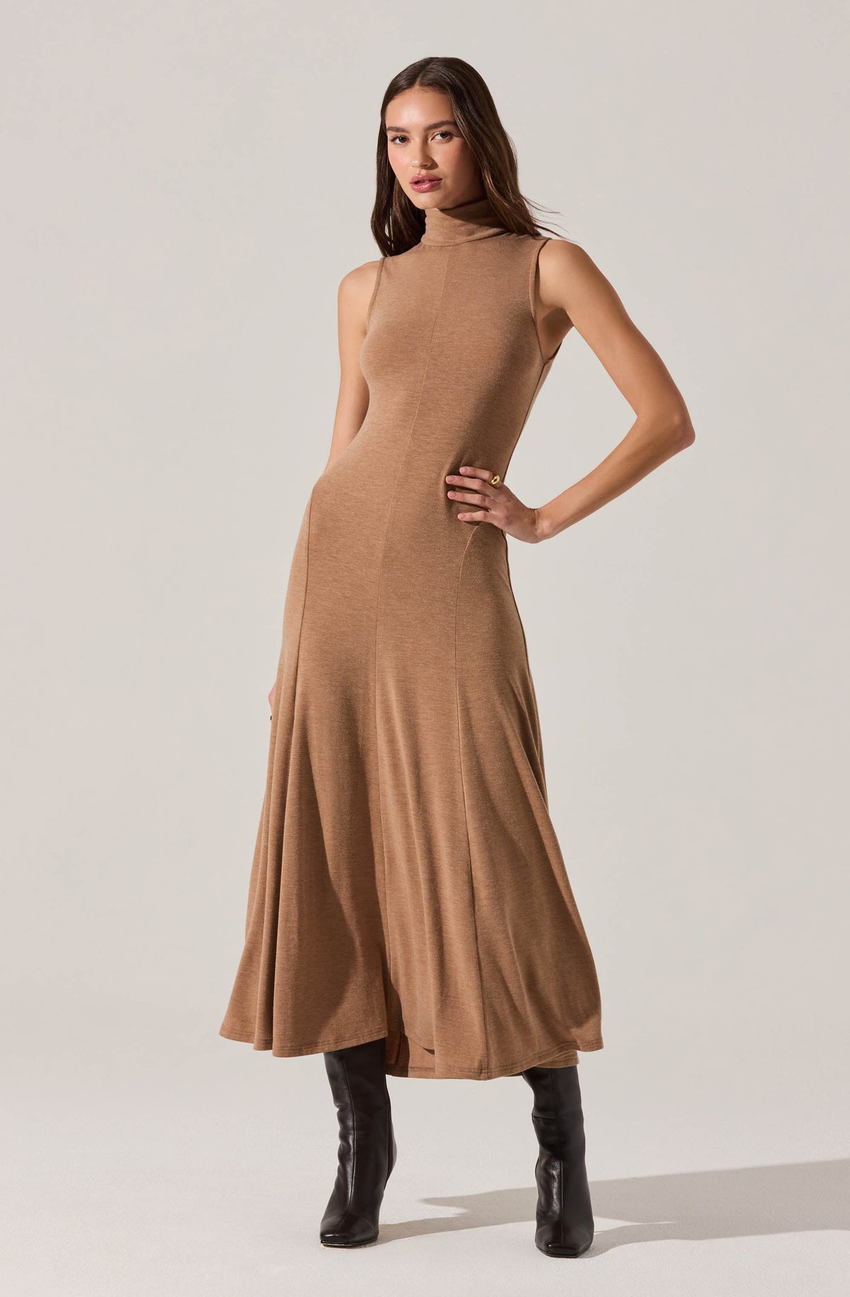 Haylie Sleeveless Turtleneck Sweater Dress