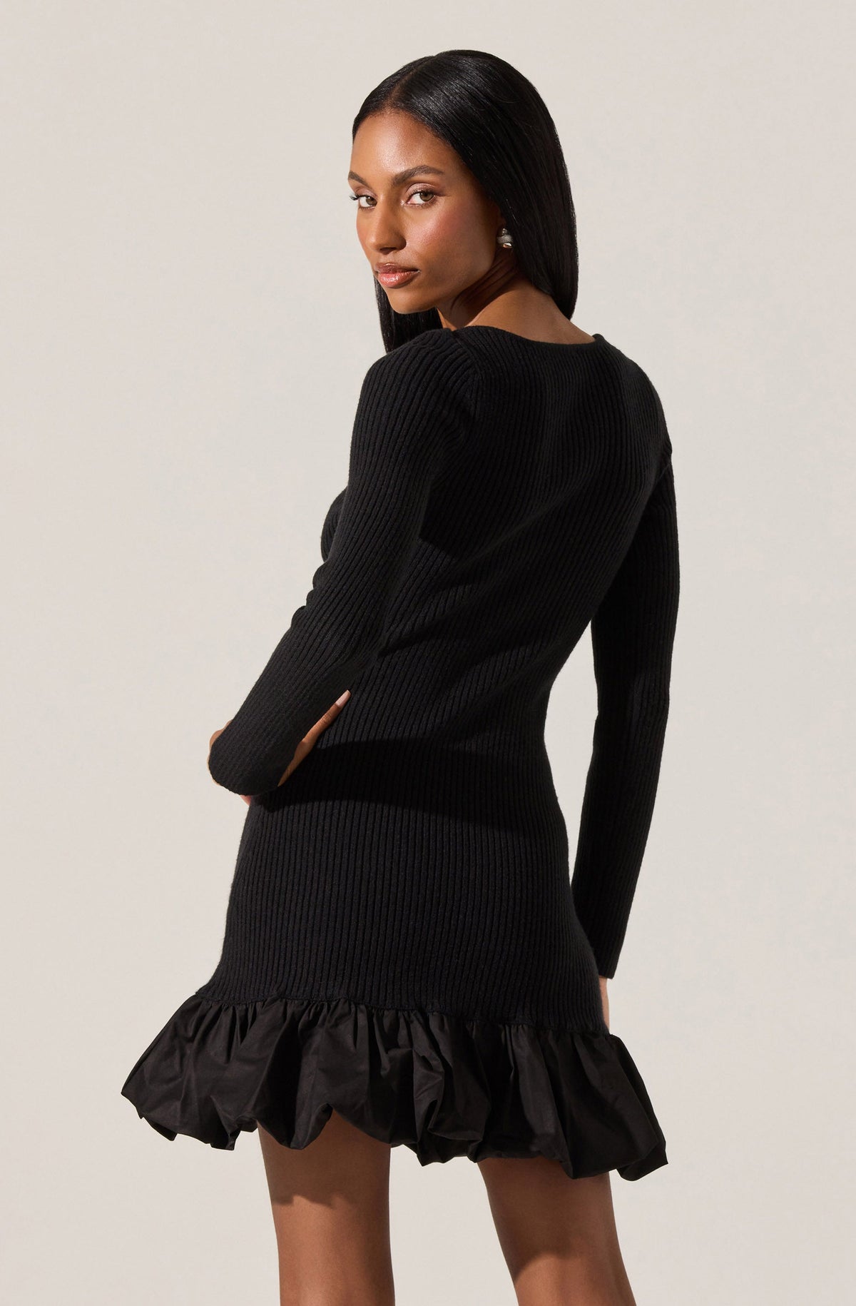 Carlene Ribbed Mini Sweater Dress