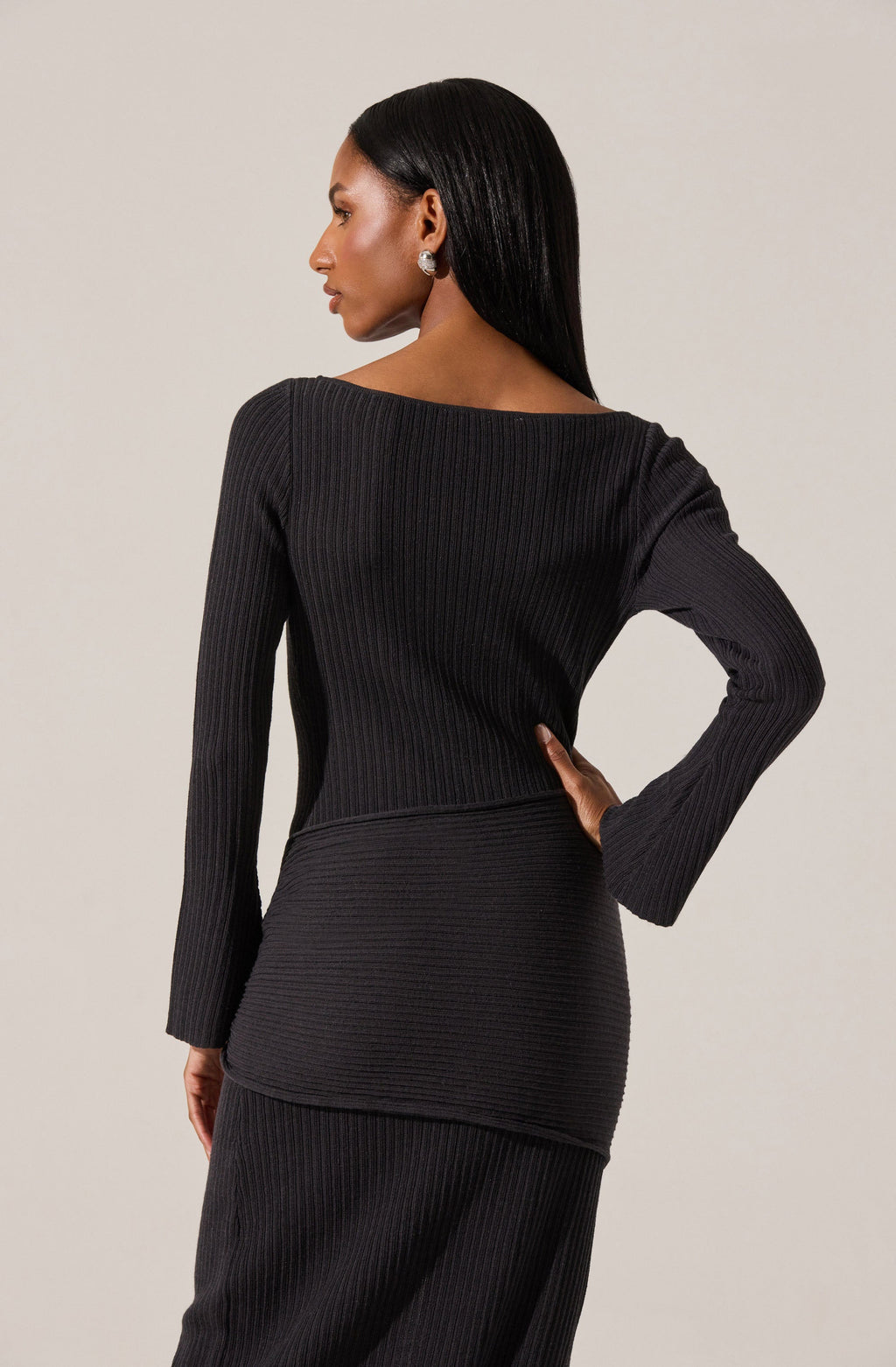 Arwyn Ribbed Layered Midi Sweater Dress