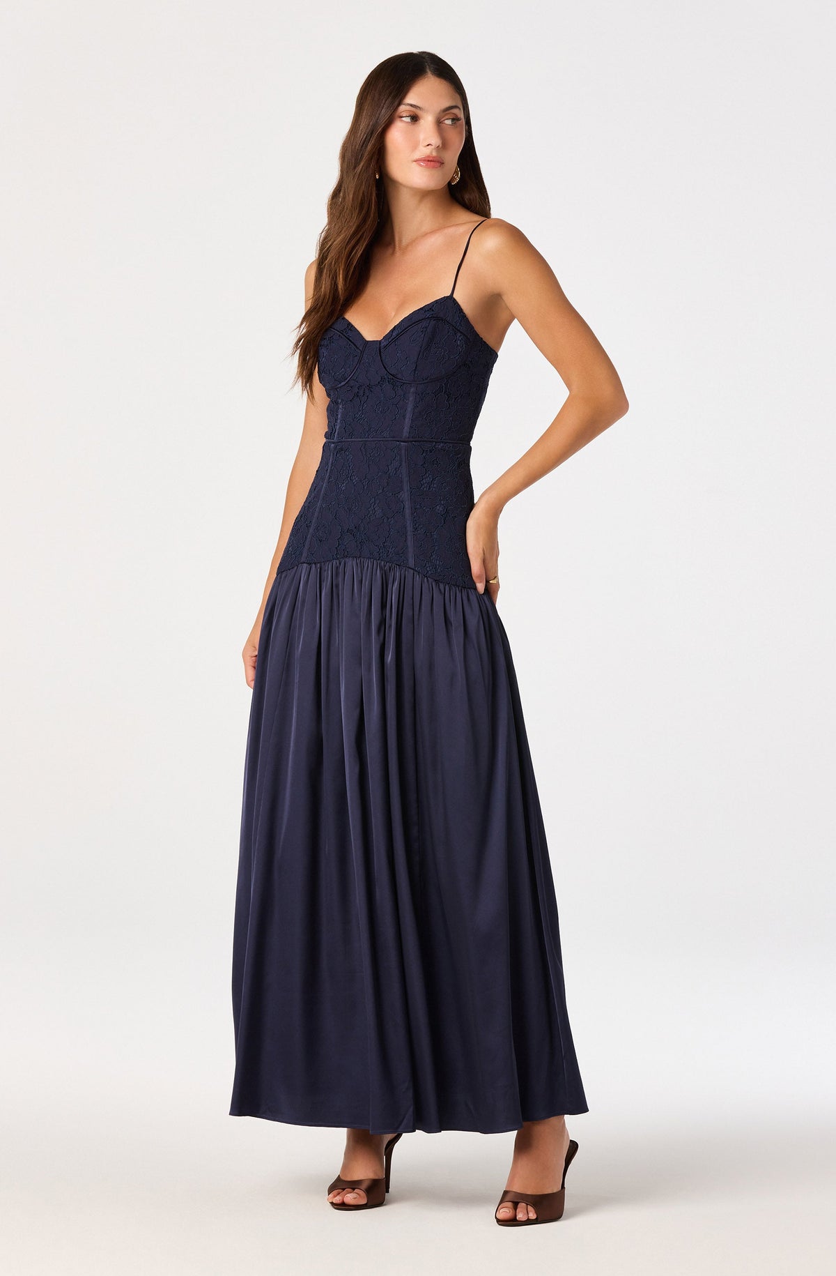 Kaylani Lace Bustier Maxi Dress