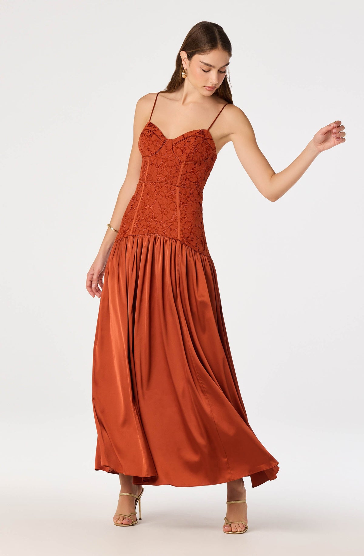 Kaylani Lace Bustier Maxi Dress