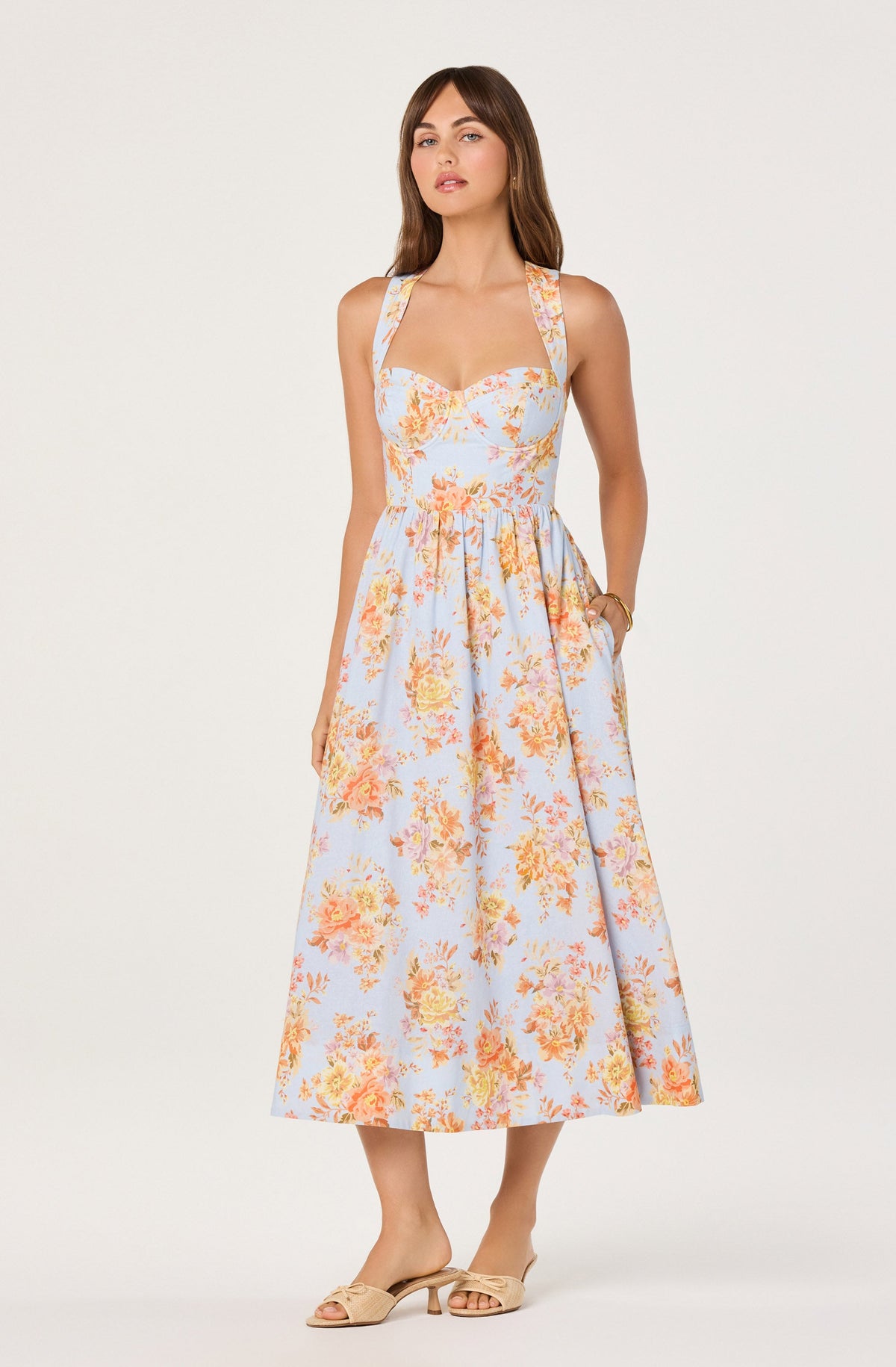 Beryl Garden Floral Midi Dress