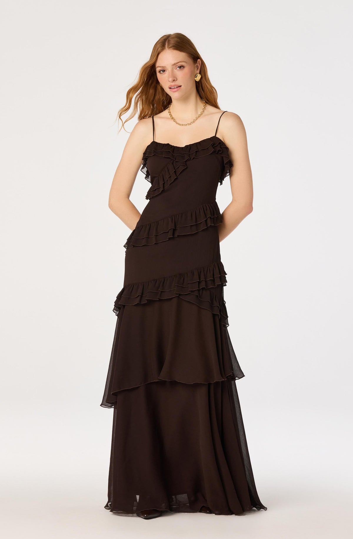 Journee Tiered Ruffle Maxi Dress
