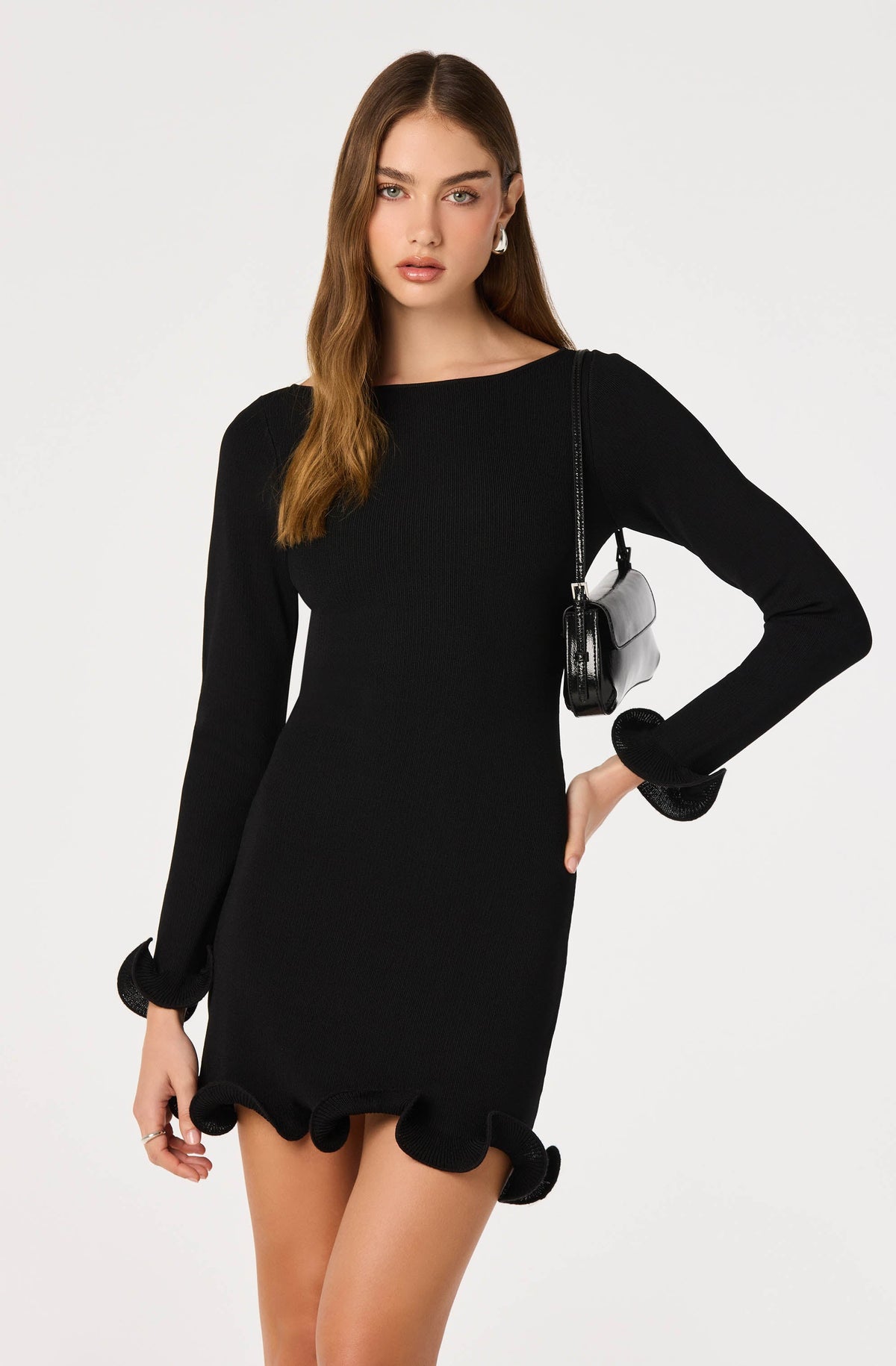 Aleah Ribbed Knit Mini Dress