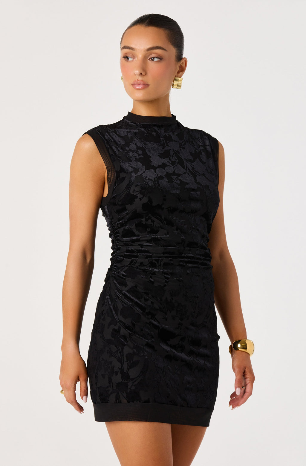 Stormi Velvet Burnout Mini Dress