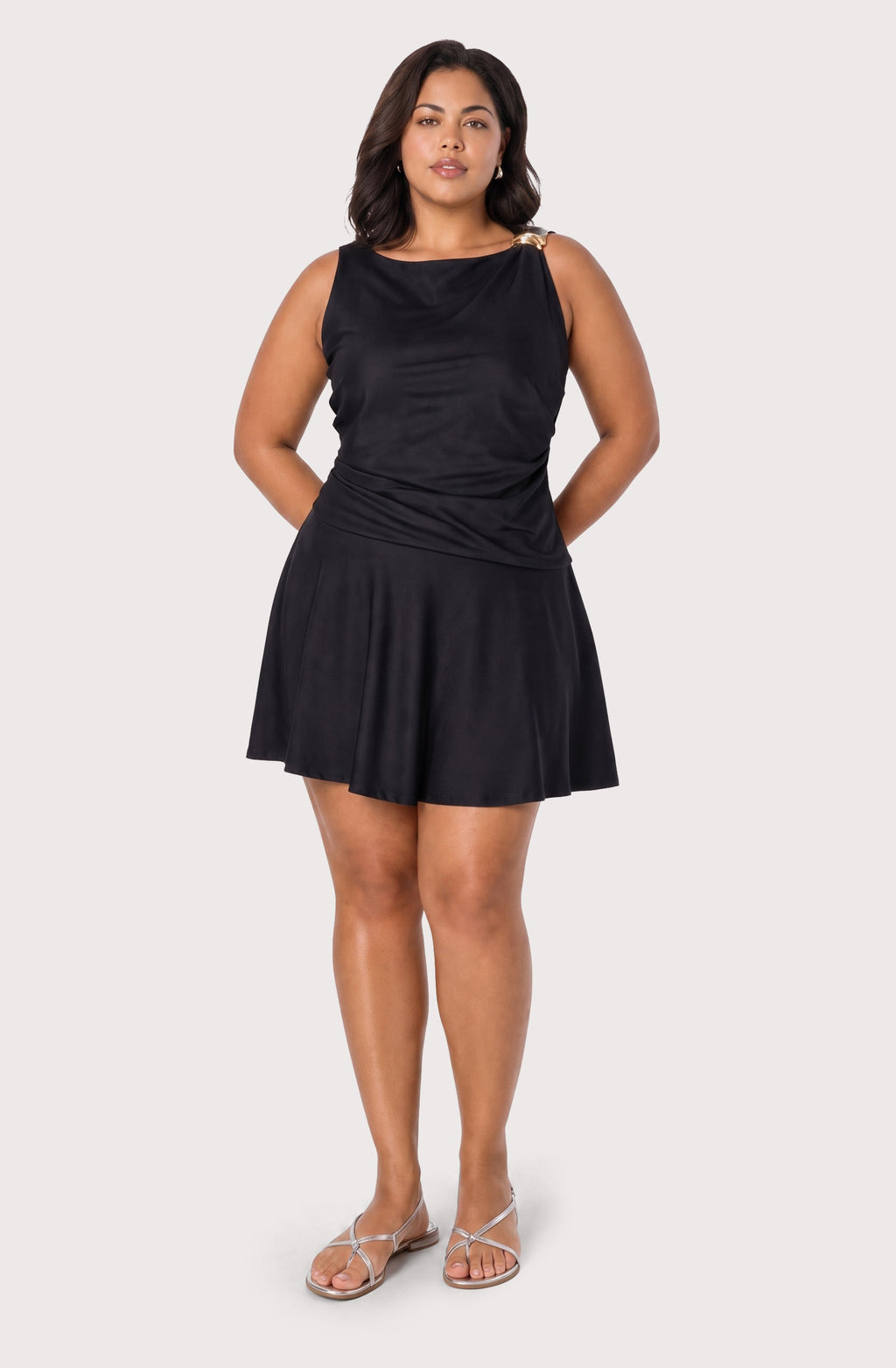 Violet Drop-Waist Mini Dress
