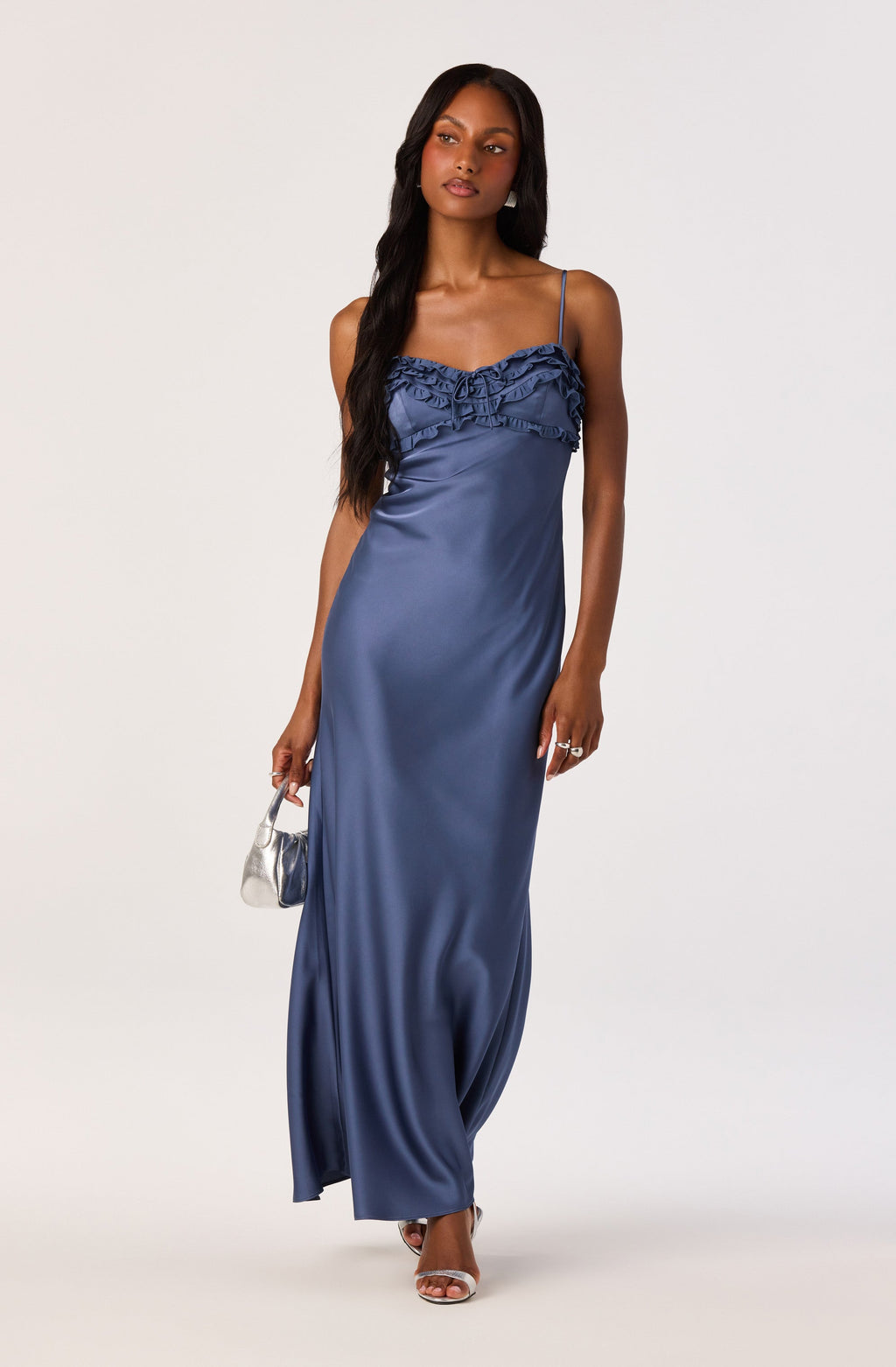 Jade Bow-Detail Satin Maxi Dress