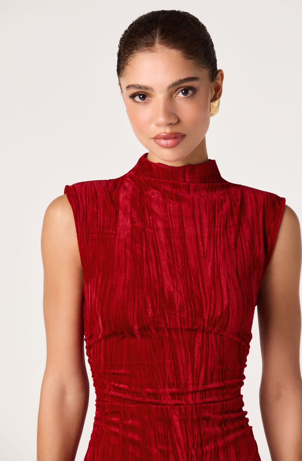 Nazari Velvet Lace Hem Mini Dress
