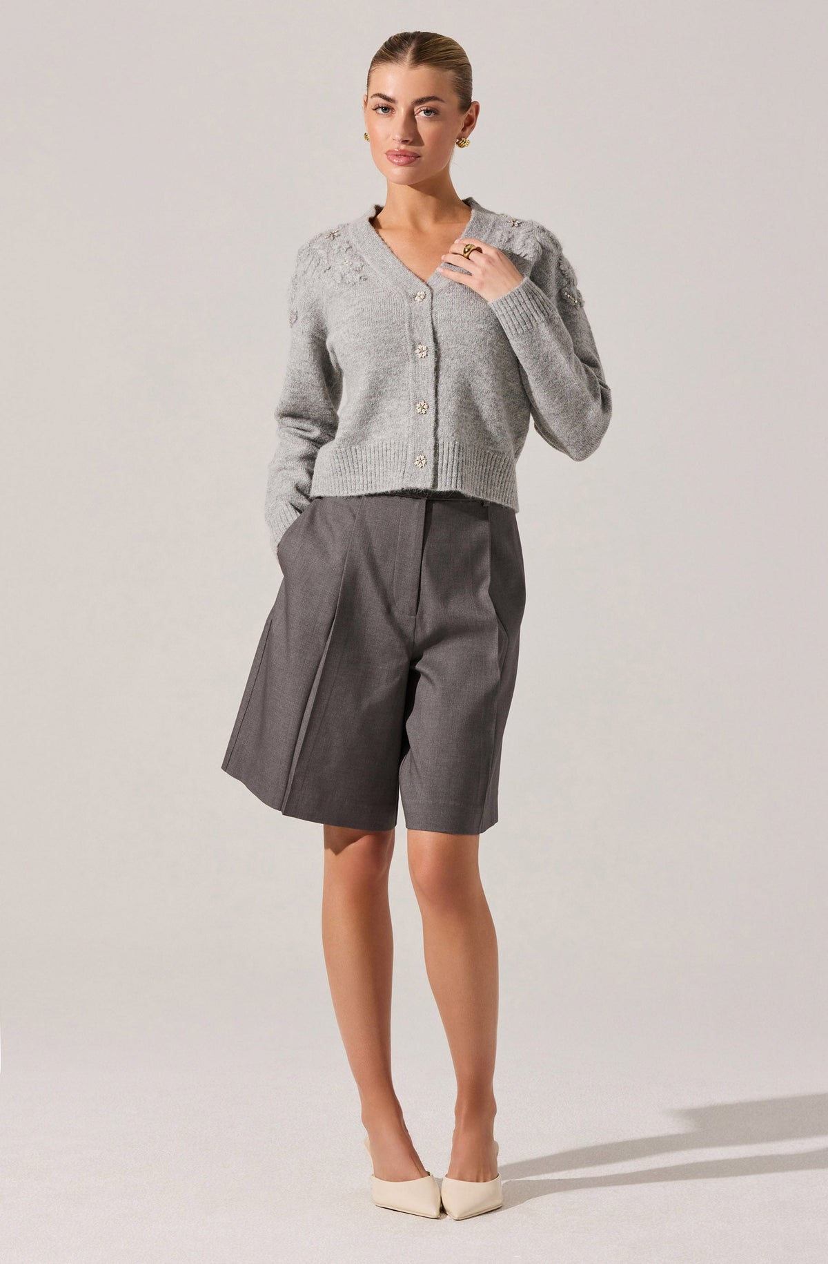 Quillie Pleated Tailored Bermuda Shorts