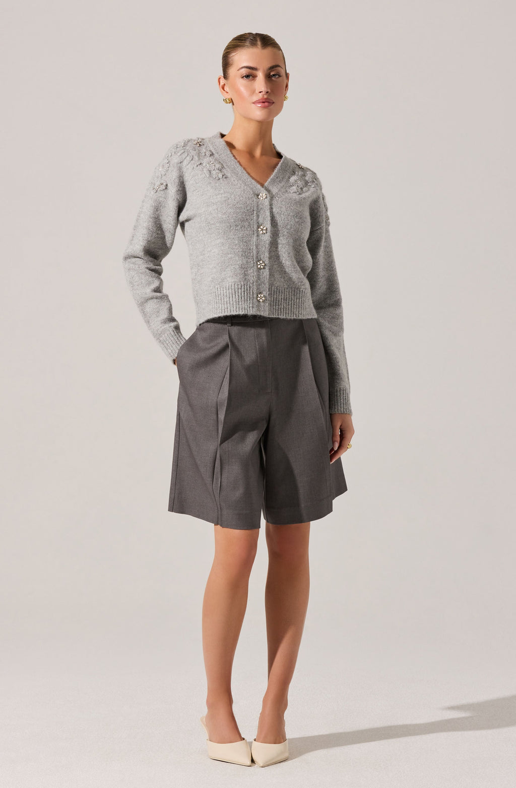 Quillie Pleated Tailored Bermuda Shorts