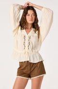 Kya Faux Suede Lace Trim Shorts