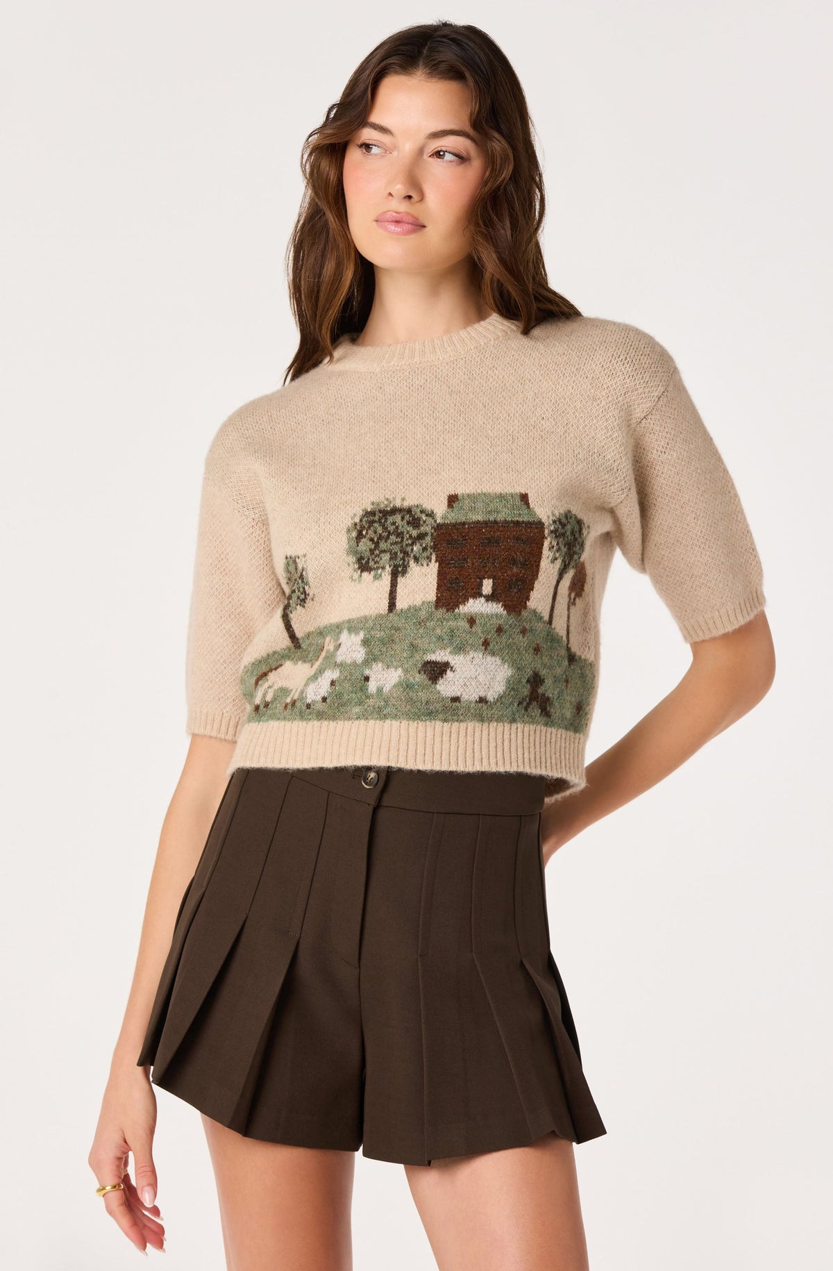 Paola Pleated Mini Shorts