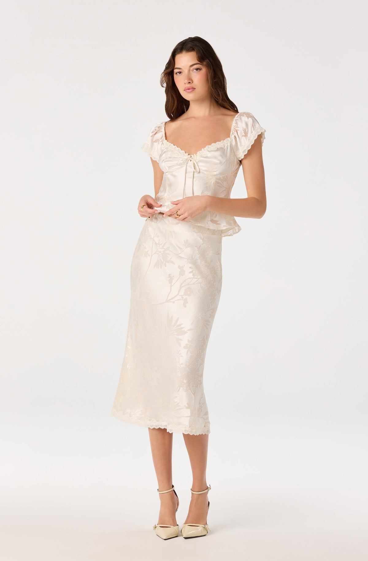 Windey Satin Midi Skirt