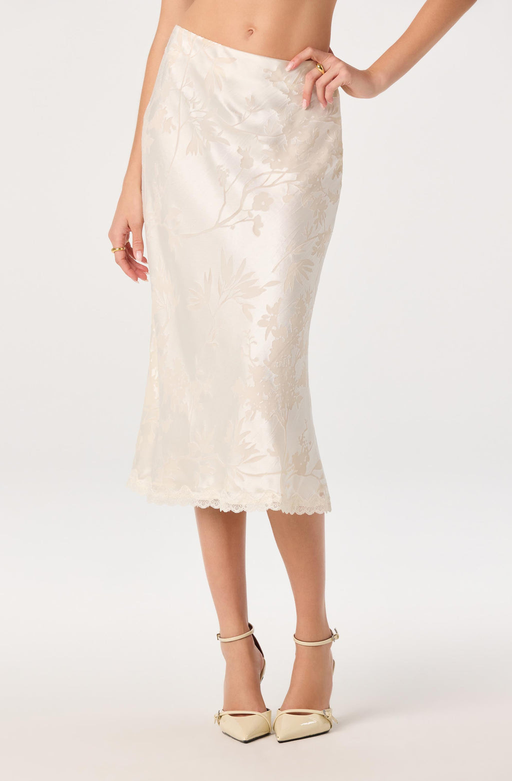 Windey Satin Midi Skirt