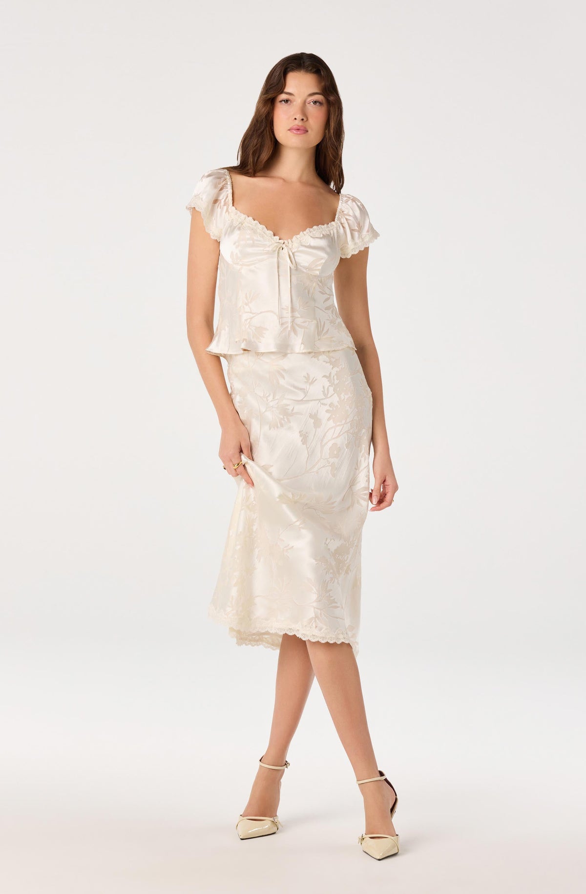 Windey Satin Midi Skirt