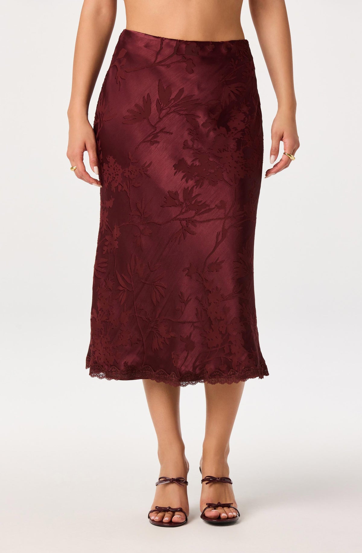 Windey Satin Midi Skirt