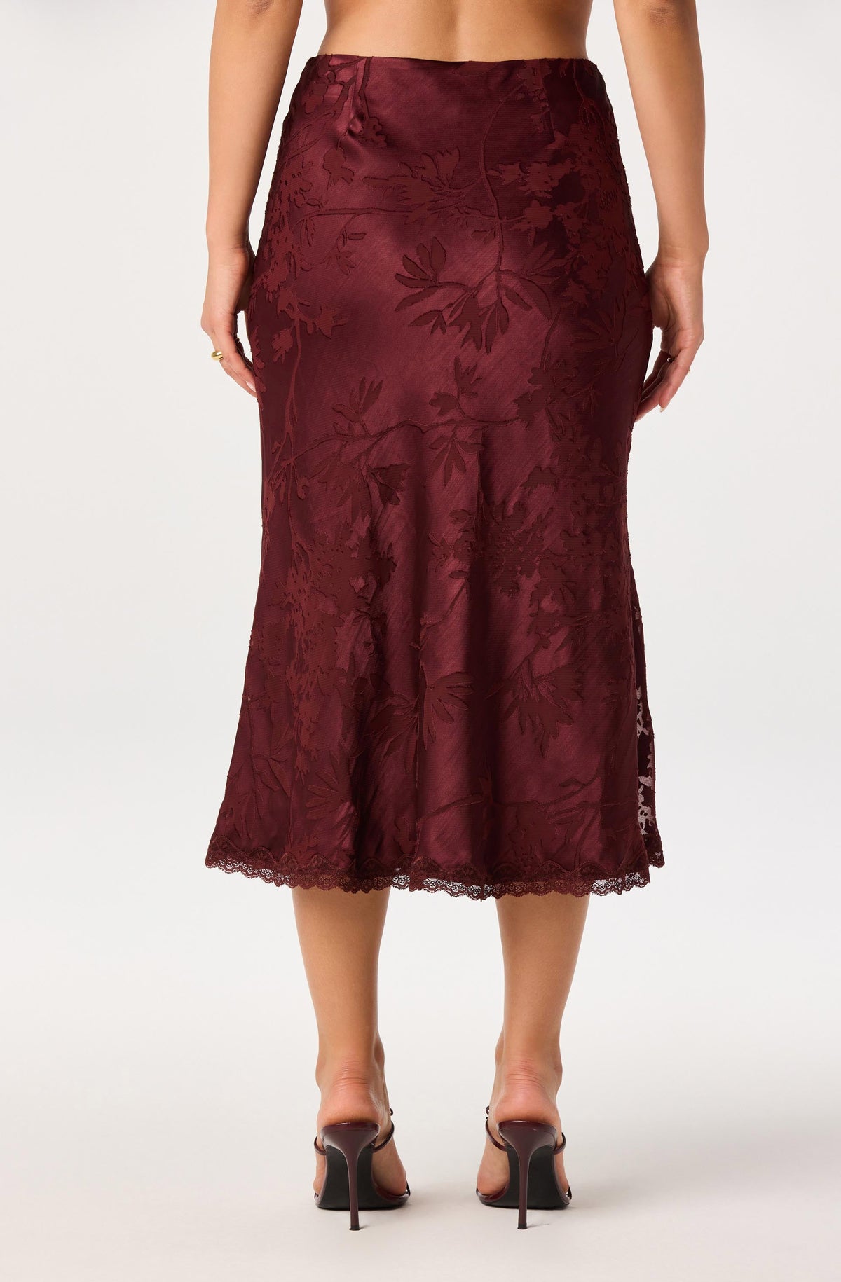 Windey Satin Midi Skirt