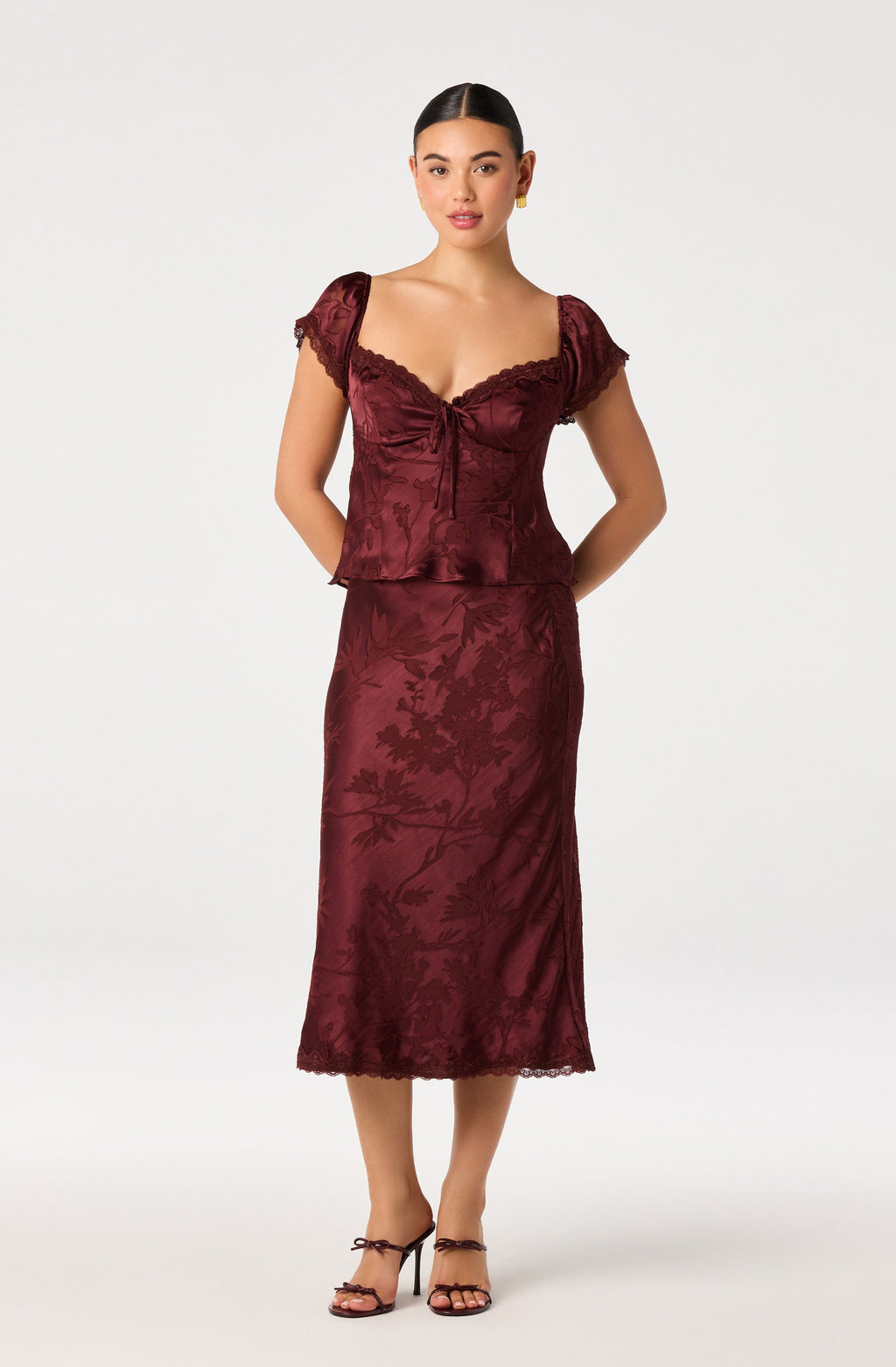 Windey Satin Midi Skirt