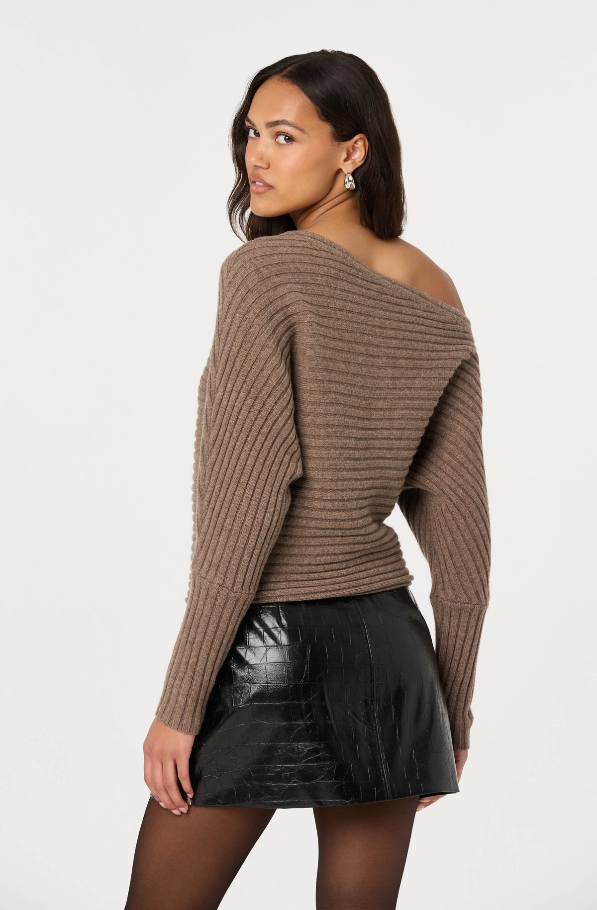 Savana Faux Croc Leather Skirt