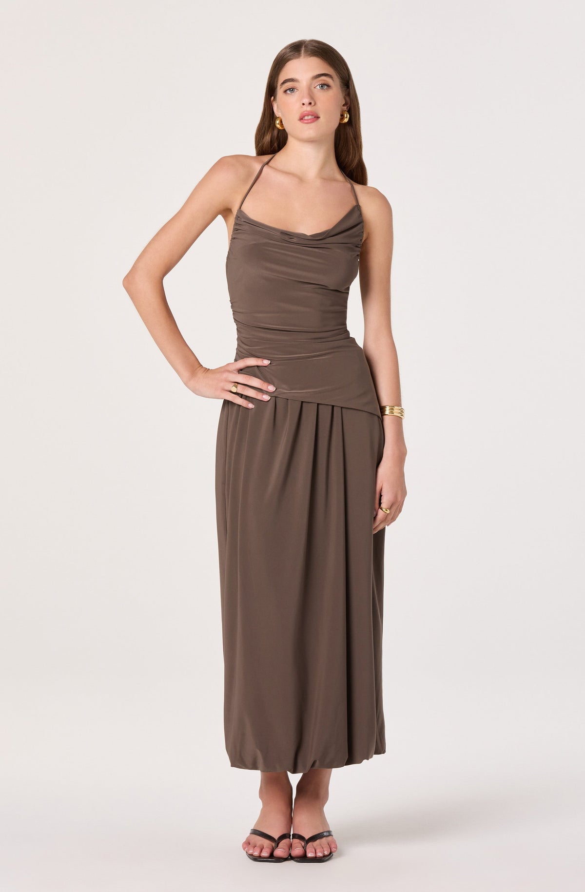Savannah Bubble Hem Midi Skirt