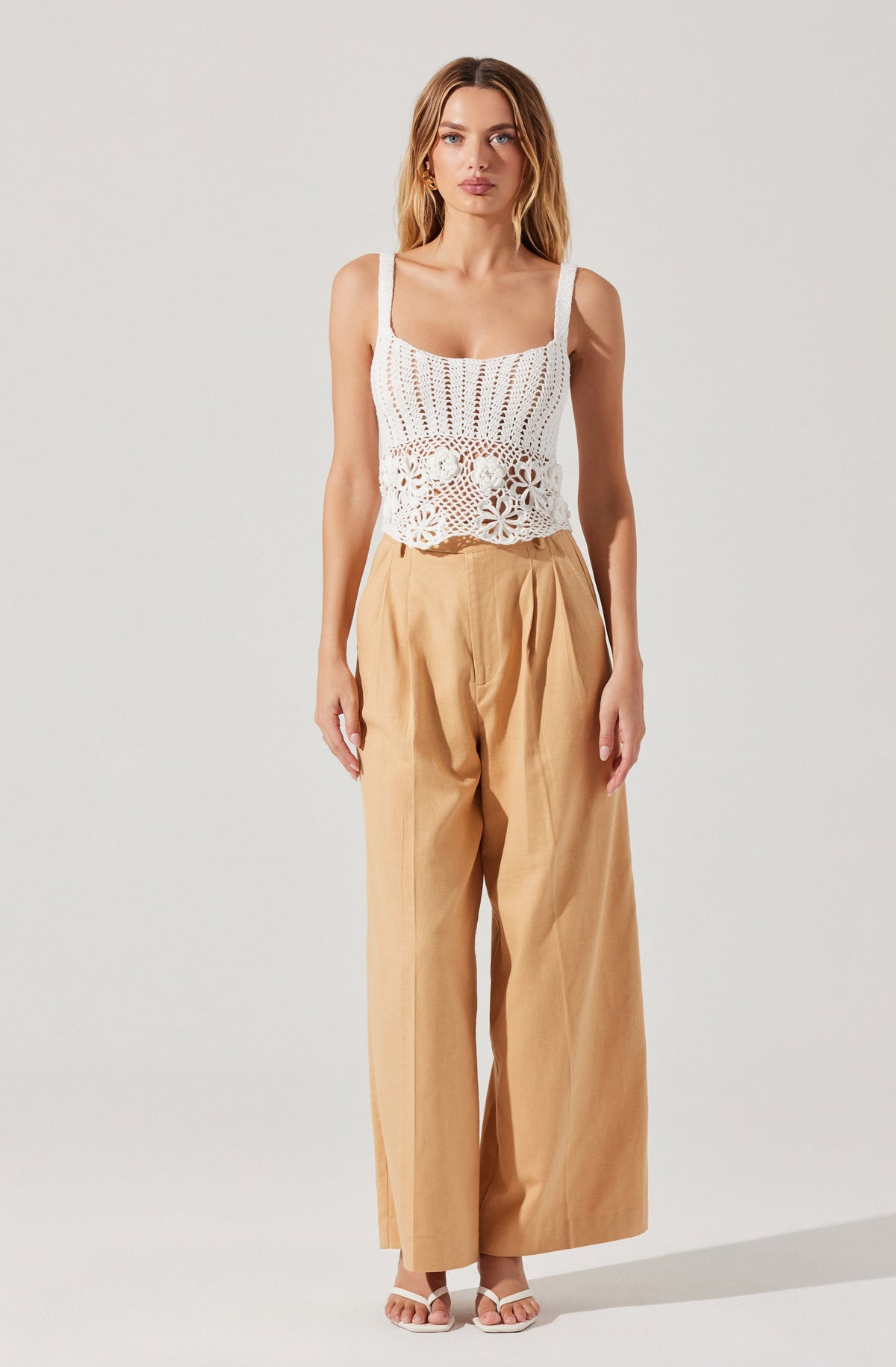 Everly Floral Crochet Sweater Top