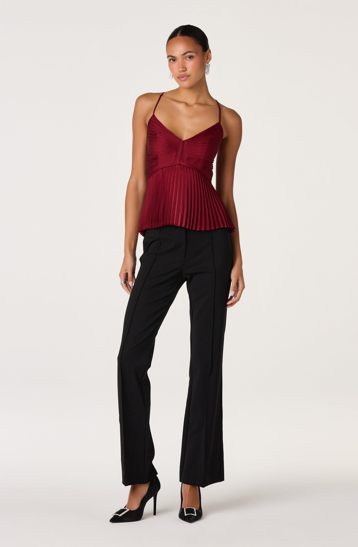 Blythe Pleated Peplum Tank Top