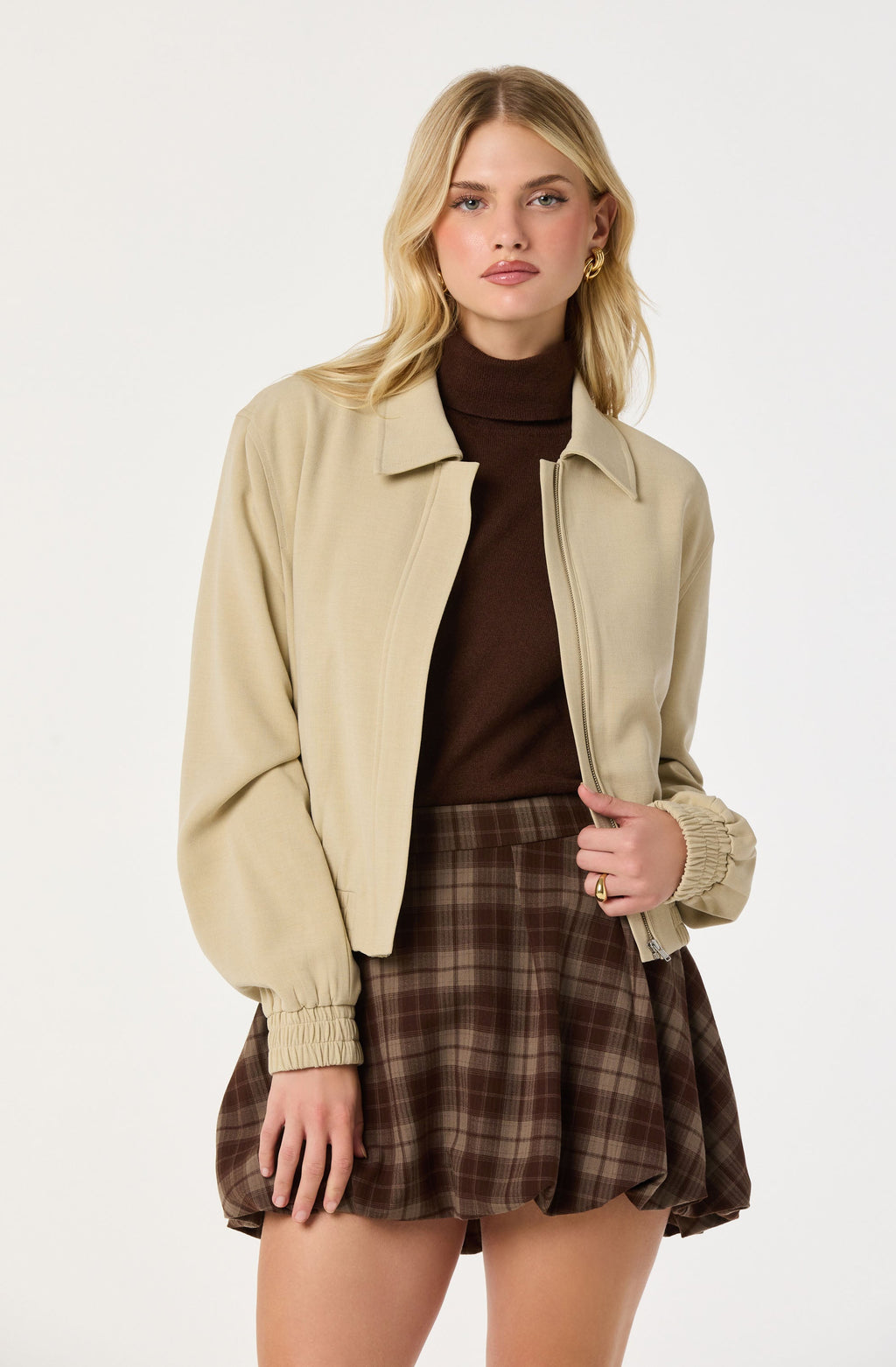 Reid Collared Bomber Jacket
