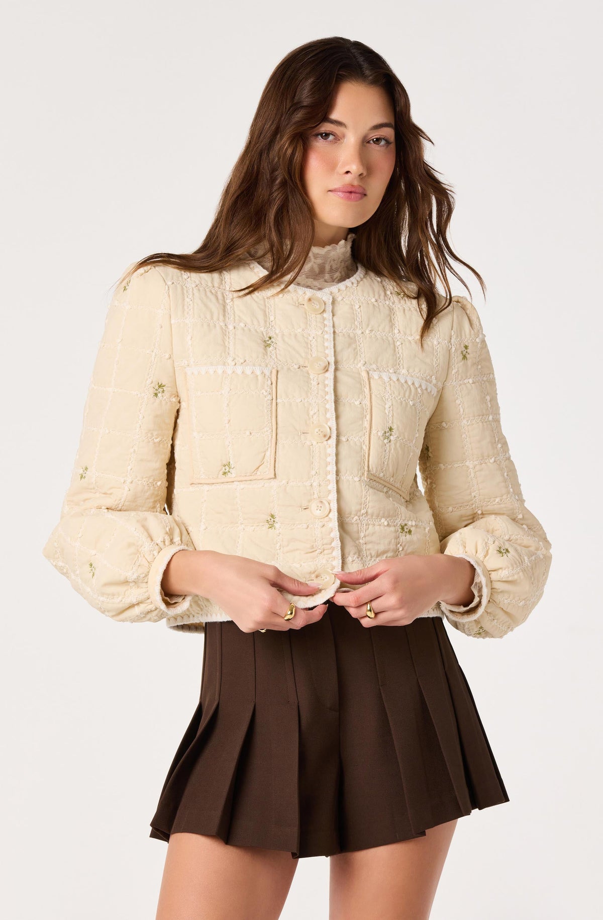 Belicia Quilted Floral Embroidered Jacket