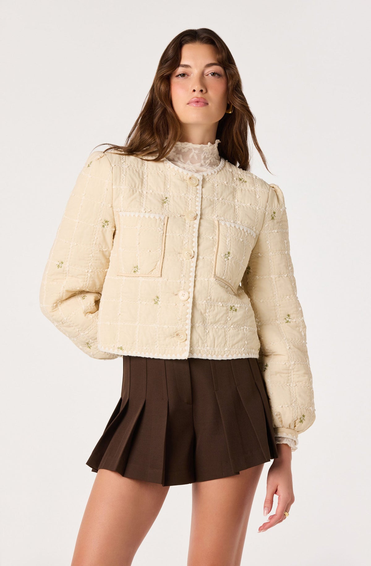 Belicia Quilted Floral Embroidered Jacket