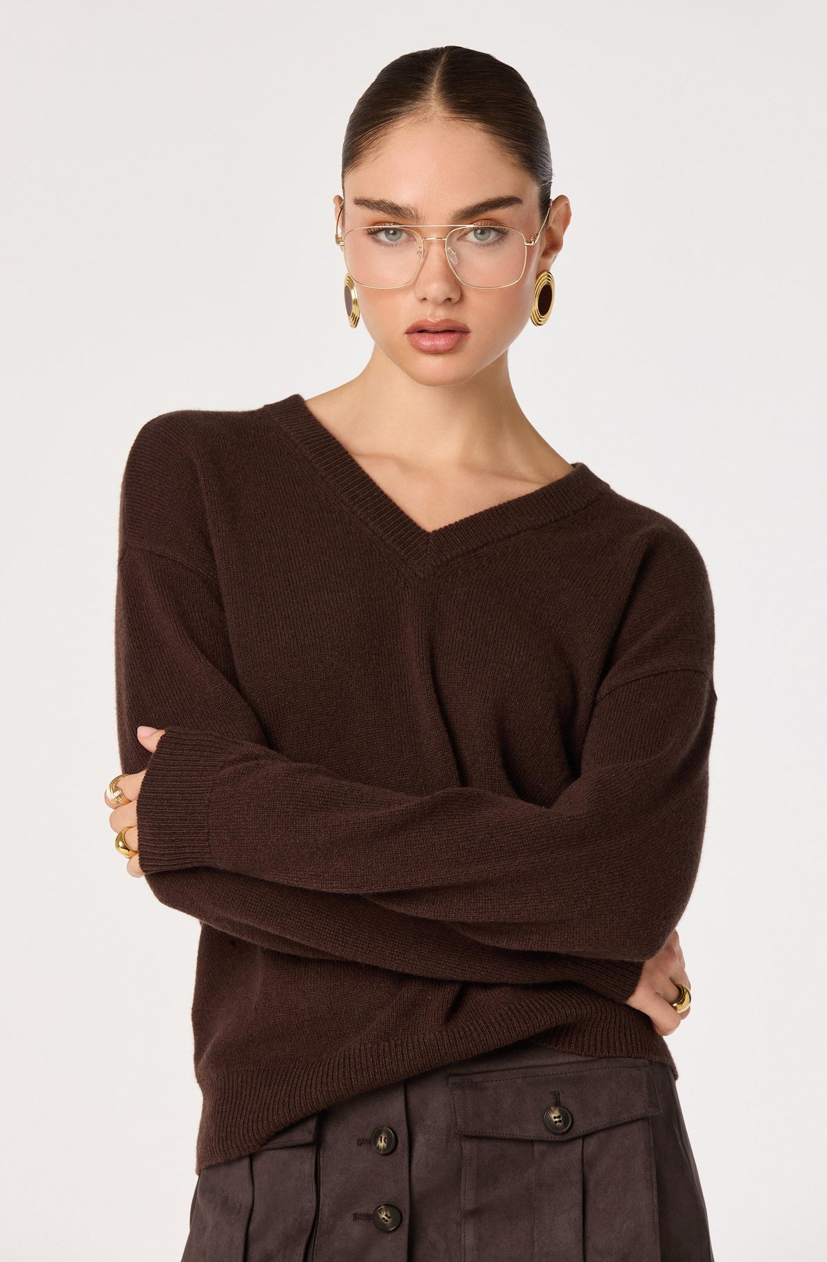 Bowie Heather V-Neck Sweater