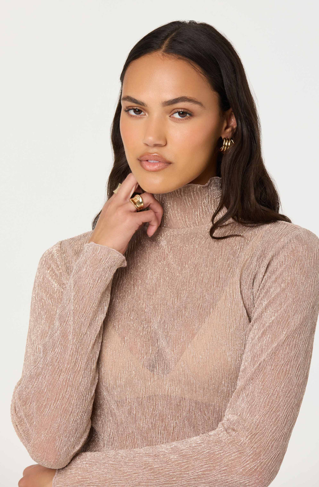 Kyra Sheer Metallic Top