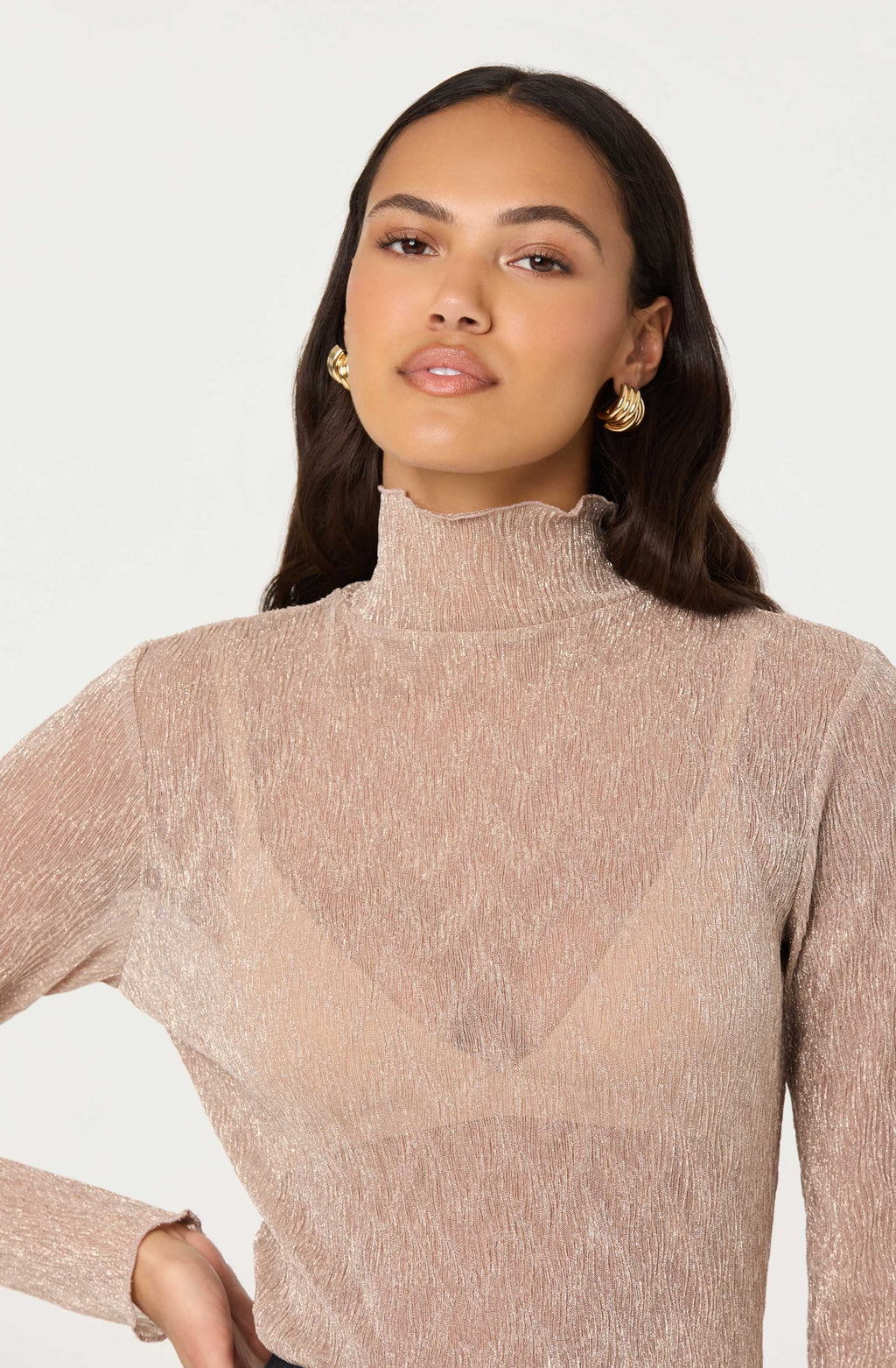Kyra Sheer Metallic Top
