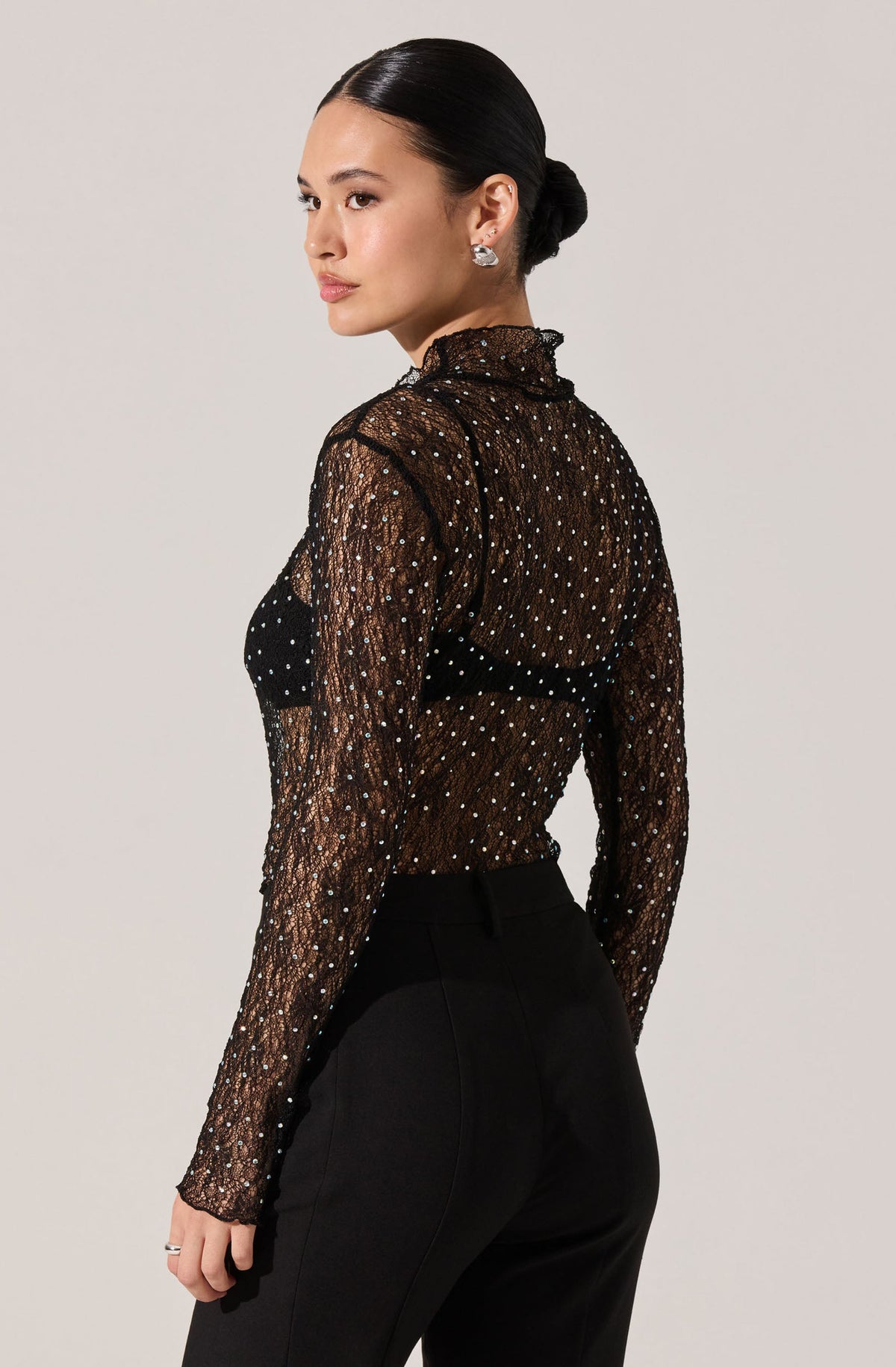 Kyra Rhinestone Lace Top