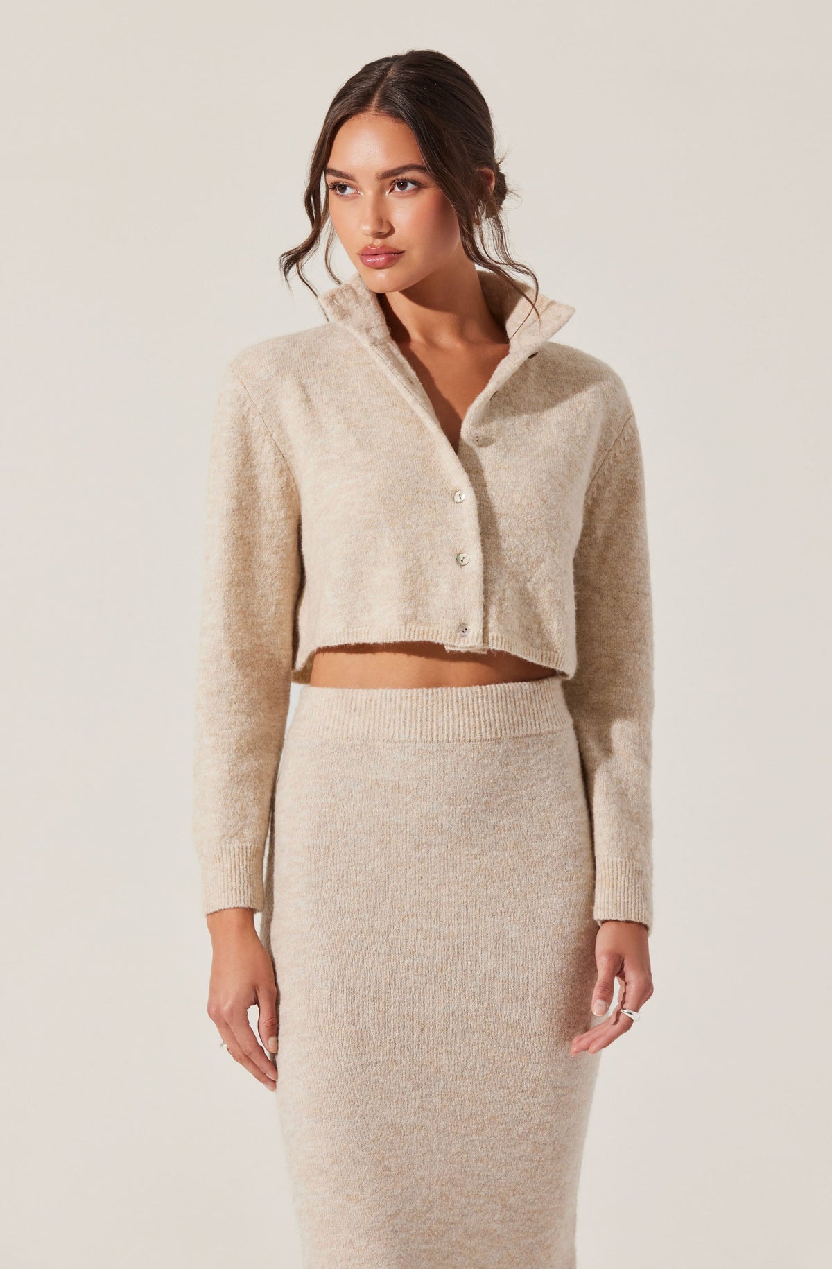 Karsyn Cropped Turtleneck Cardigan