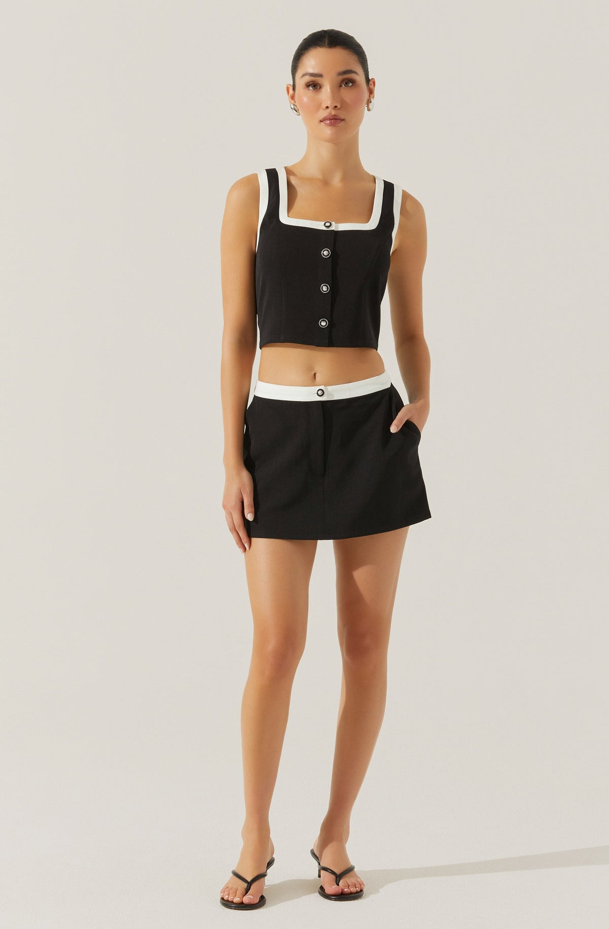 Rory Contrast Trim Top